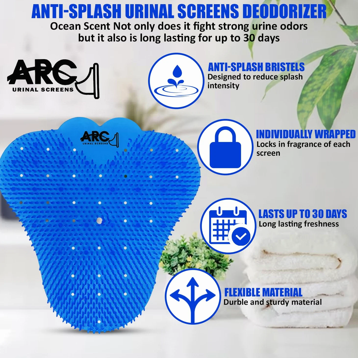 Desodorante antisalpicaduras para orinal (paquete de 10) | Pastel de orinal | Aroma de larga duración para eliminar olores | Utilizado para baños en bares, restaurantes, escuelas