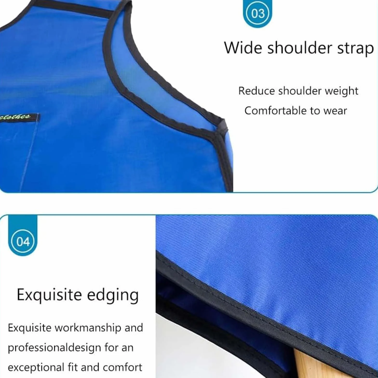 Delantal de Plomo Chaleco de Plomo Protector de Rayos X Delantal de Plomo Ligero de protección contra la radiación Ropa de Escudo Chaleco Traje CT Adulto Mascotas Unisex,0.35mm PB,100x60cm