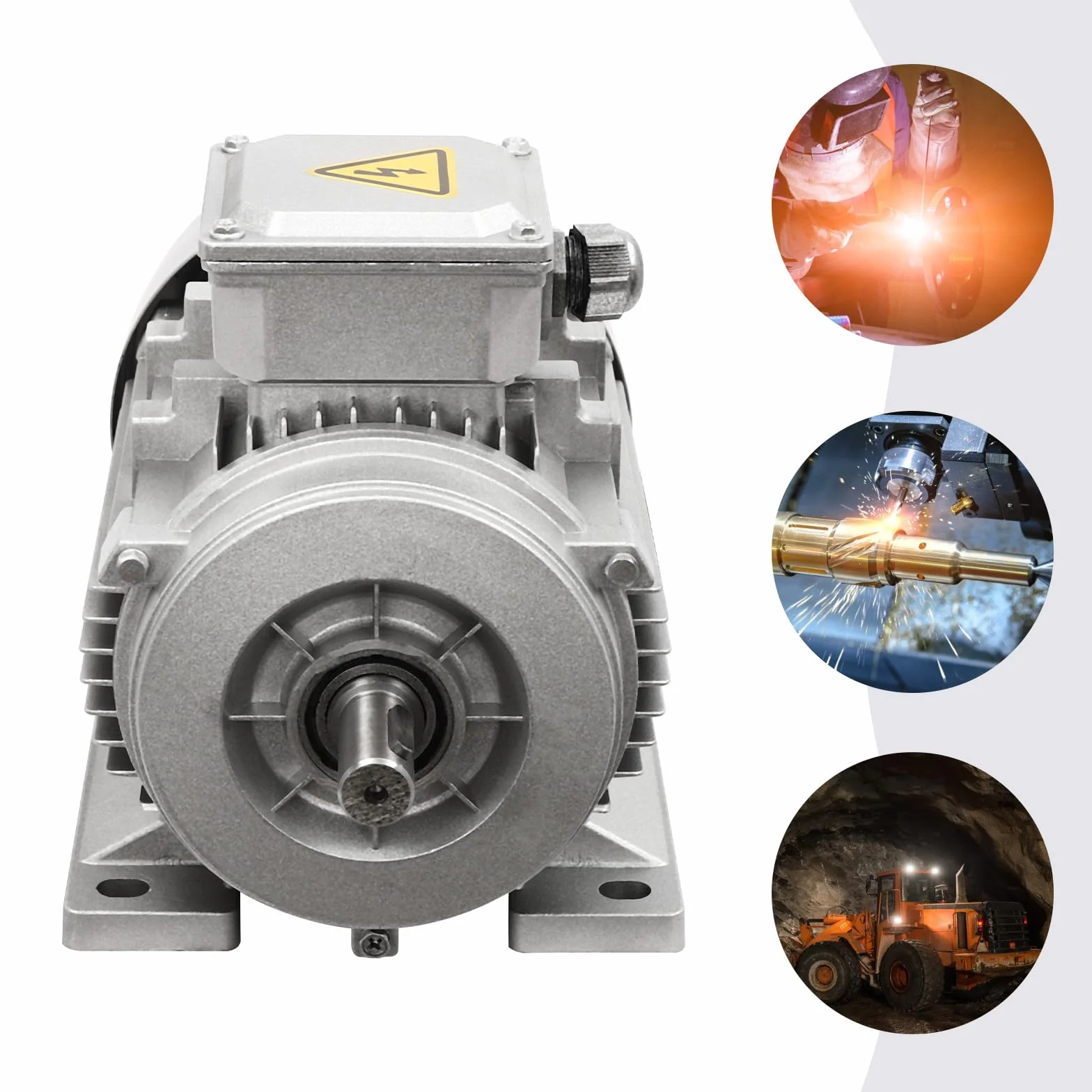 Motor trifásico de 1,5 kW, 380 V 50 Hz, 1405 rpm, grado de protección IP55, carcasa de aluminio, MS90L-4, para ventiladores, bombas, máquinas herramientas