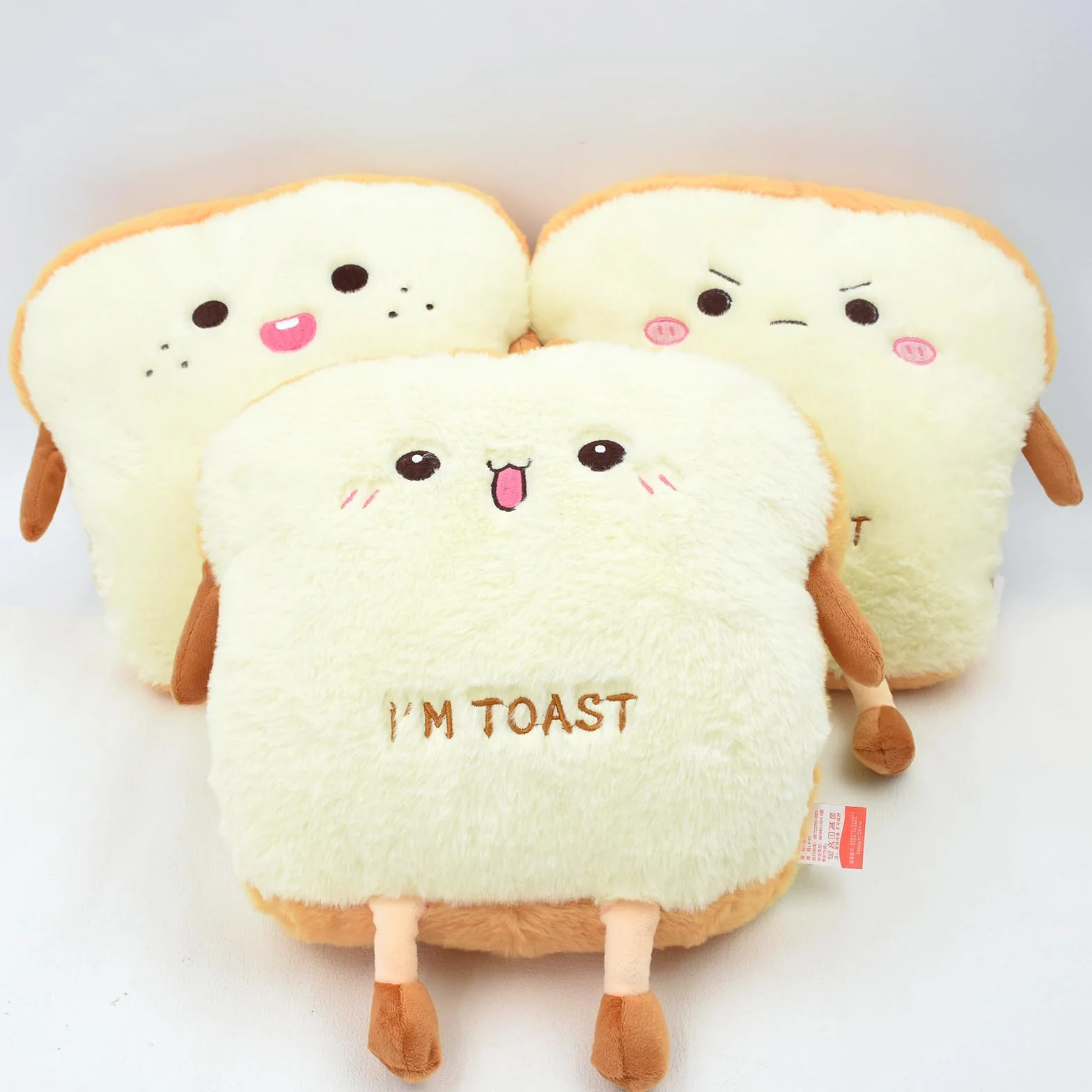 Almohada de Pan Tostado de Peluche 40cm, Juguete de Felpa Suave para Niños y Adultos