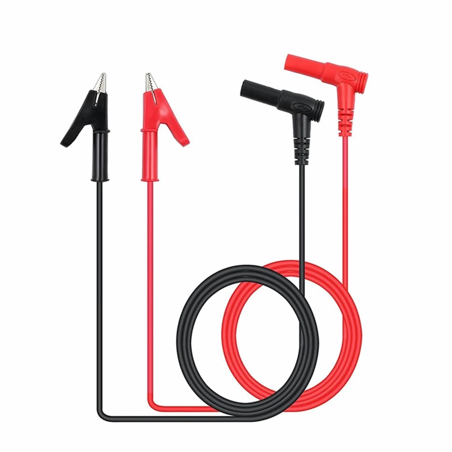 10PCS Conector Banana a Pinza de Cocodrilo Cable de Prueba Pinza de Cocodrilo Cable de Prueba de Laboratorio con Conector Banana Resistente 1M de Largo for Multímetro