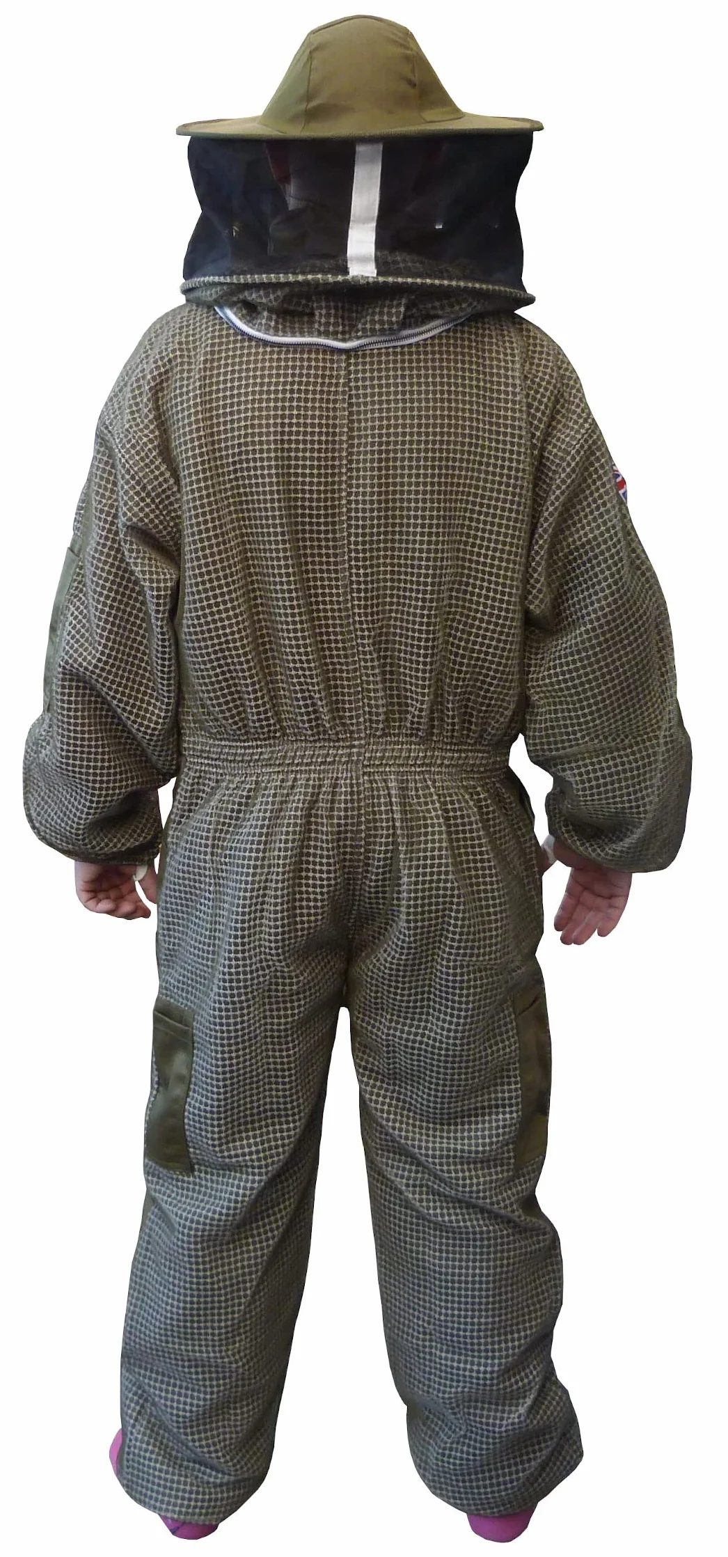 AGS Sombrero redondo velo de tres capas ultra ventilado verde apicultura traje profesional de abeja apicultura traje grande