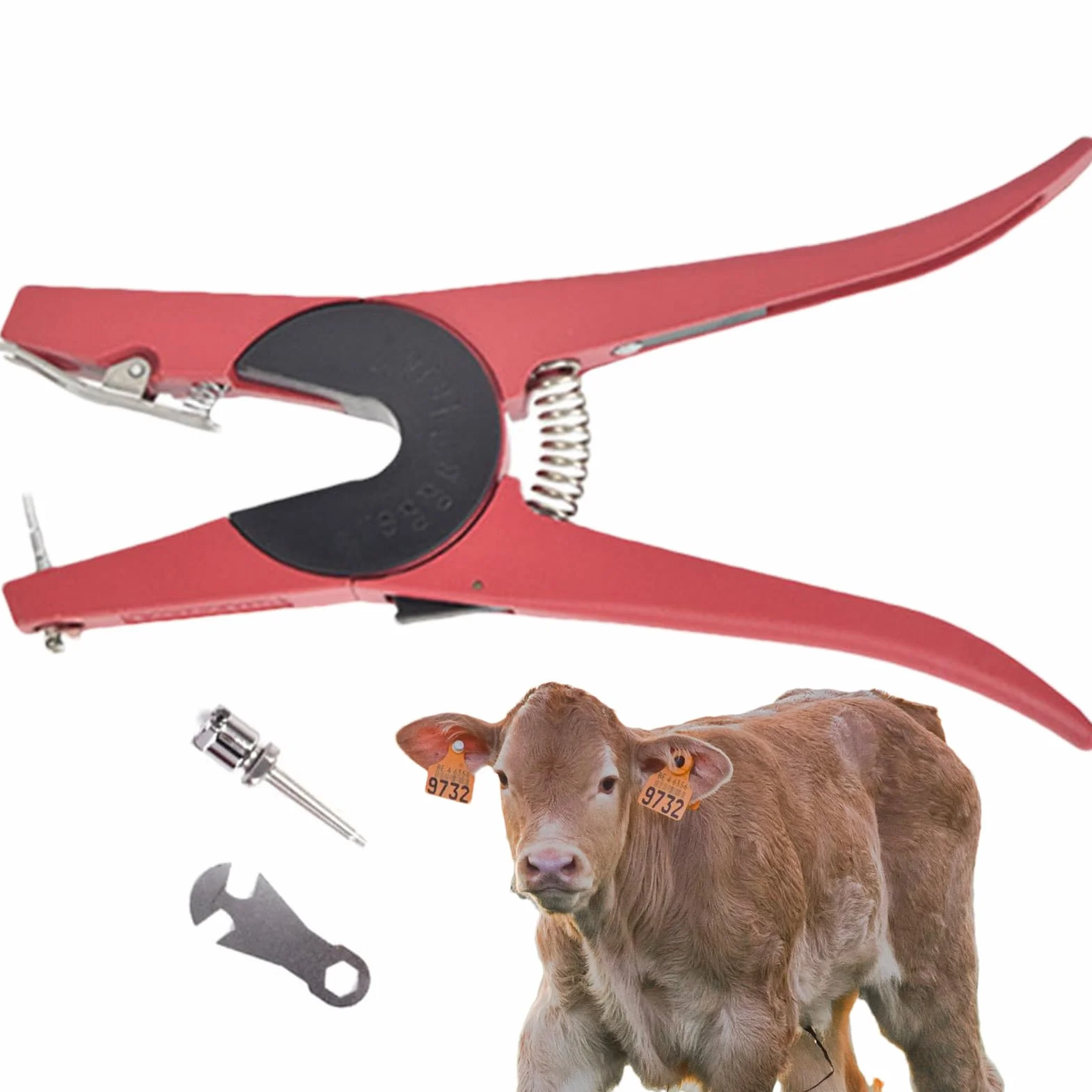 Pinzas Para Etiquetas De Oreja, Mango Ergonómico, Aplicador de Alta Resistencia para Identificación de Ganado - Bovino, Ovino, Caprino