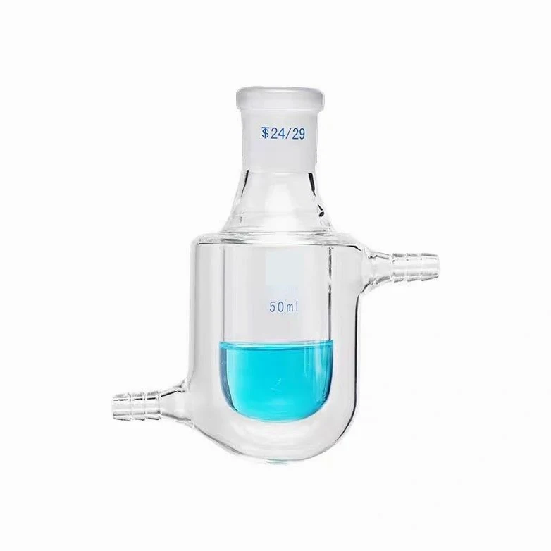 matraz de laboratorio, Reactor de matraz con camisa de vidrio de borosilicato de 250/500 ml, herramienta de laboratorio conjunta 24/29(250ml)