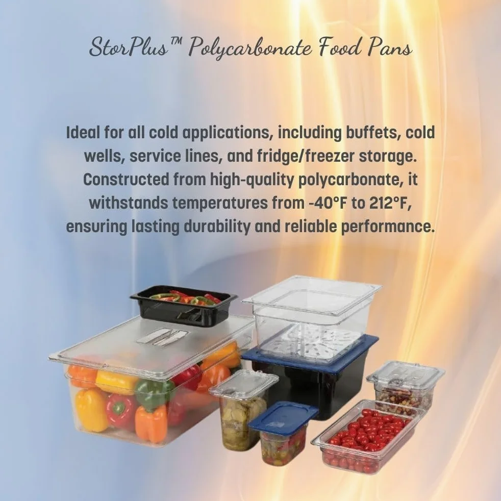 Carlisle 3068503 StorPlus - Sartén para alimentos (6 unidades, policarbonato, 6 cm de profundidad), color negro