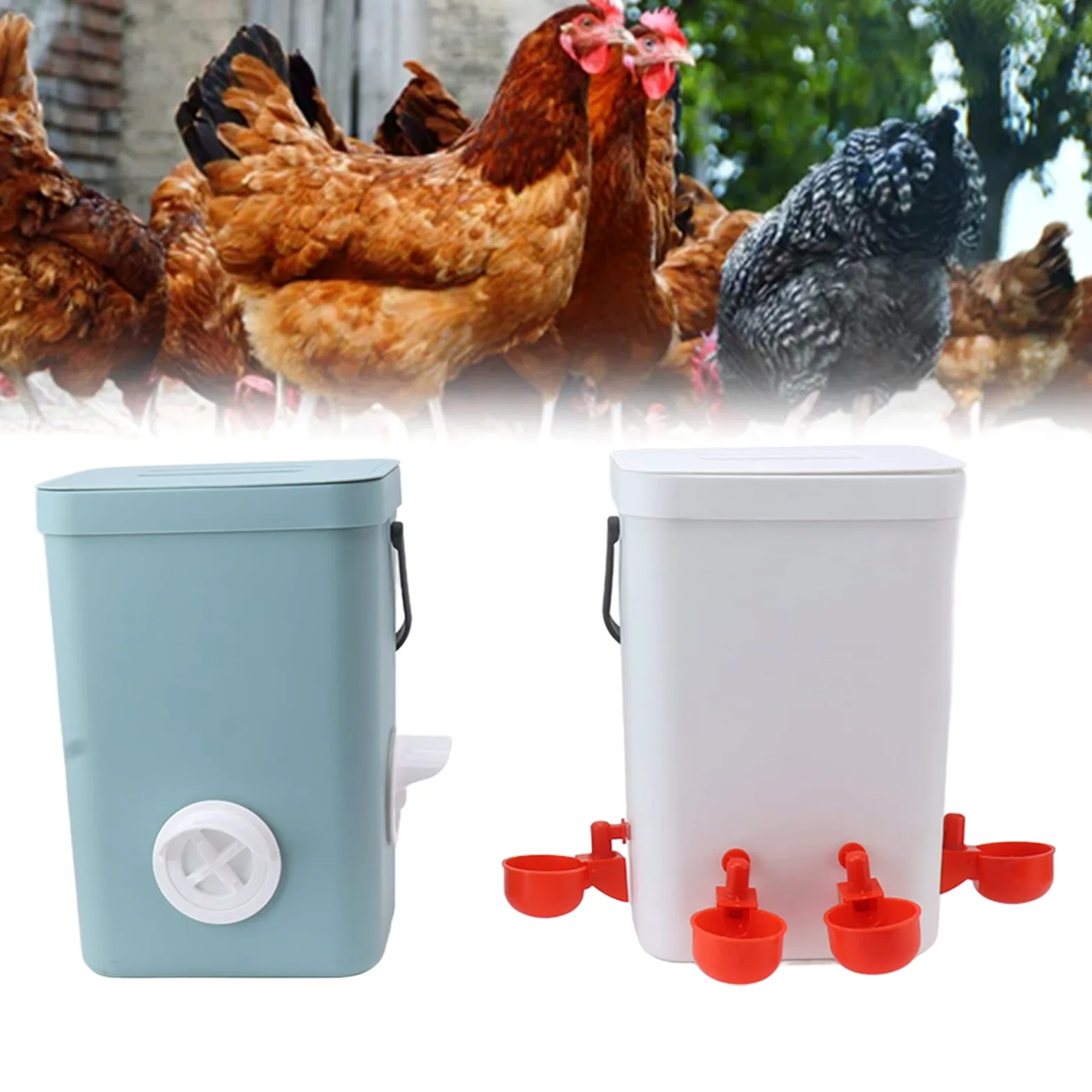 Dispensador de Agua para Pollos, Bebedero Automático para Aves de Corral, Bebedero Automático para Pollos, Bebederos Automáticos para Pollos, Convenientes para Que Beban y
