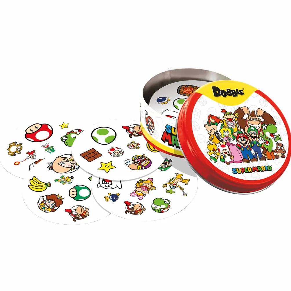 Asmodee Dobble Super Mario Juego de Cartas Observación Velocidad Mesa 2-8 Jugadores 6+