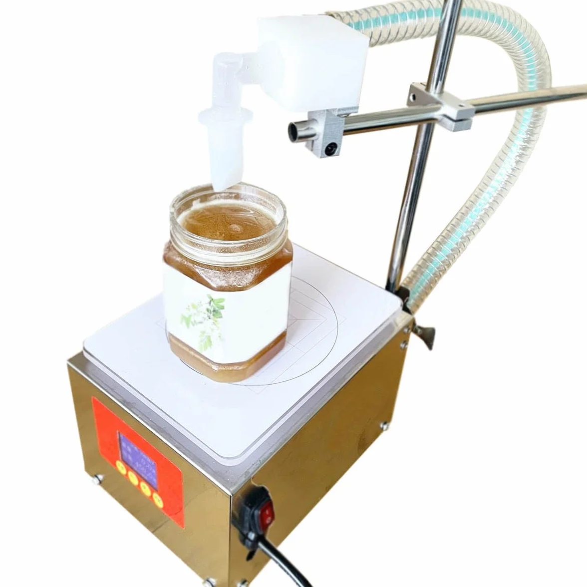 Máquina de llenado de líquidos para botellas Máquina de llenado de miel de pasta comercial Bomba de engranajes Tipo de pesaje Llenador automático de líquido viscoso 3 kg 5 kg Para crema cosmética de p