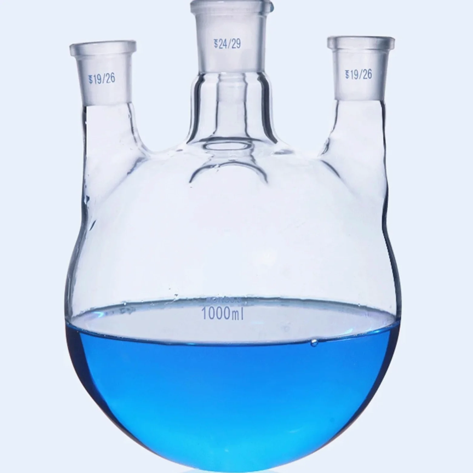 Matraz de vidrio para laboratorio, Matraz de reacción de vidrio de 4 cuellos for laboratorio, varios tamaños(1000ml 24 24 24 14)