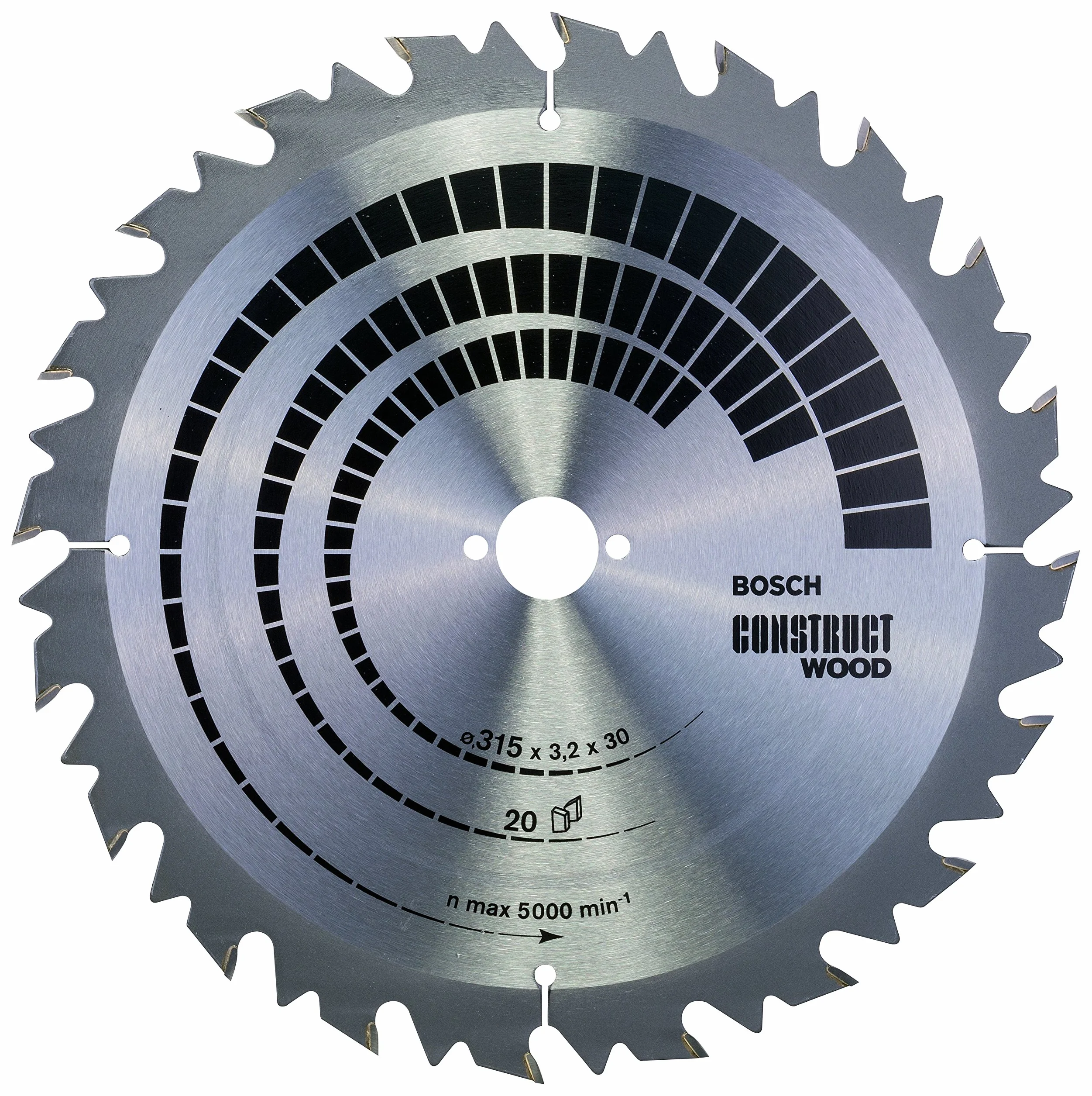 Bosch Professional Hoja de sierra circular Construct Wood 315 x 30 x 3,2 mm 20 pack de 1