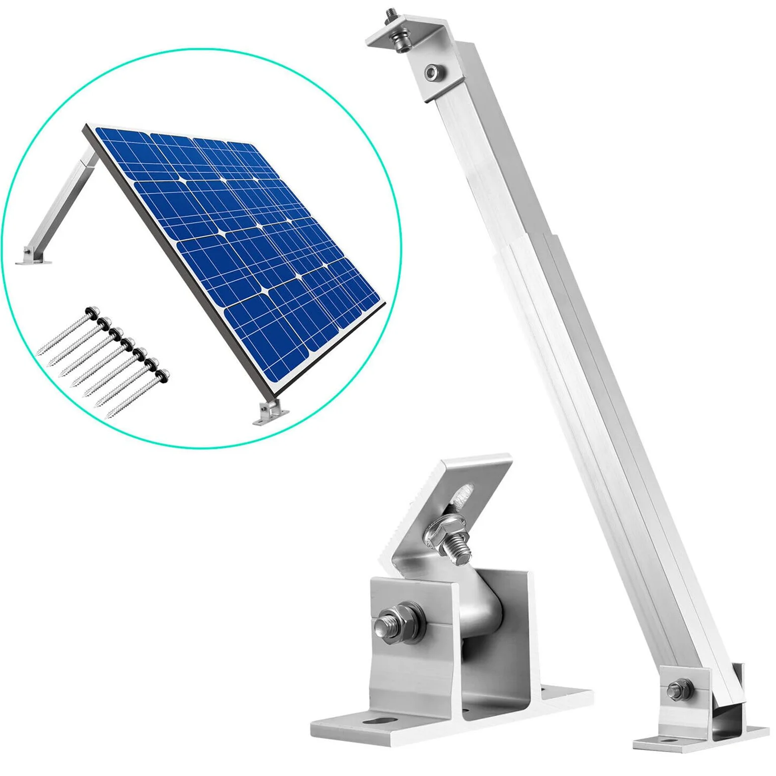 Soporte de Montaje inclinable – Soporte de Panel Solar de Aluminio | Ajustable, soport para de energía | Marco de instalación en Tierra, Estructura de Montaje en Techo para vehículos recreativo
