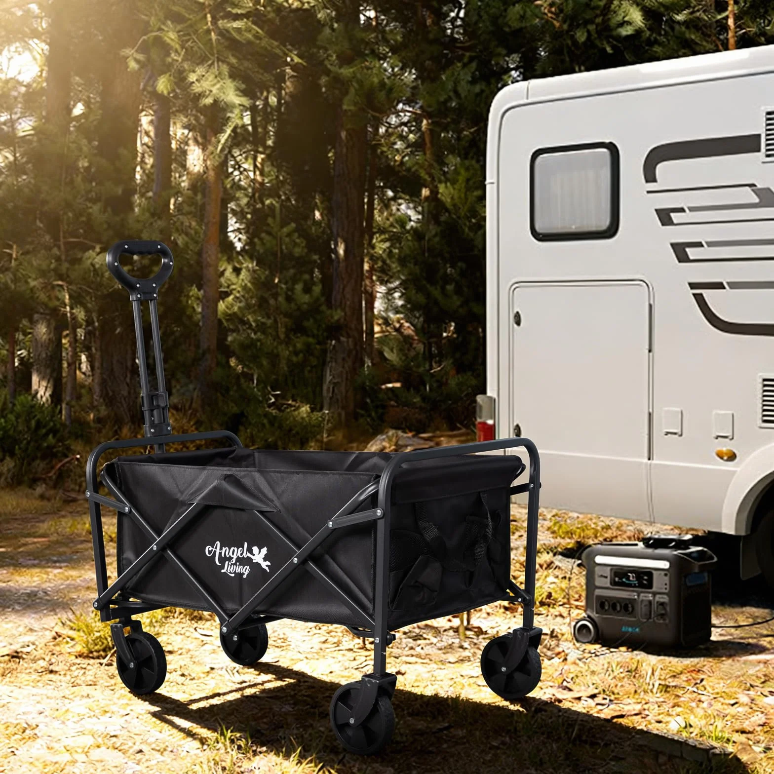 Carro Plegable Angel Living 200L 100KG 5'' Ruedas Mango Ajustable