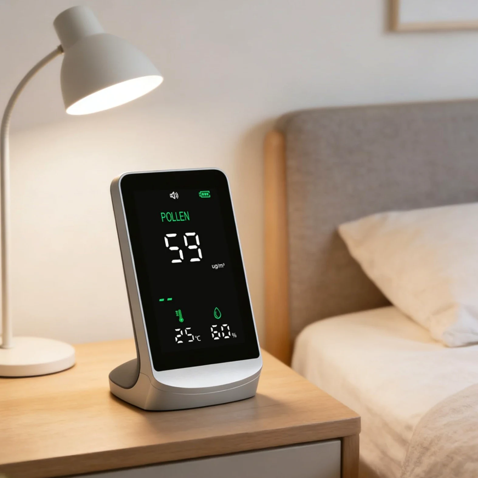 Analizadores multifunción de calidad del aire que detectan polen, polvo, humedad y temperatura para monitoreo ambiental Medidor de temperatura y humedad Detector de aire para hogar