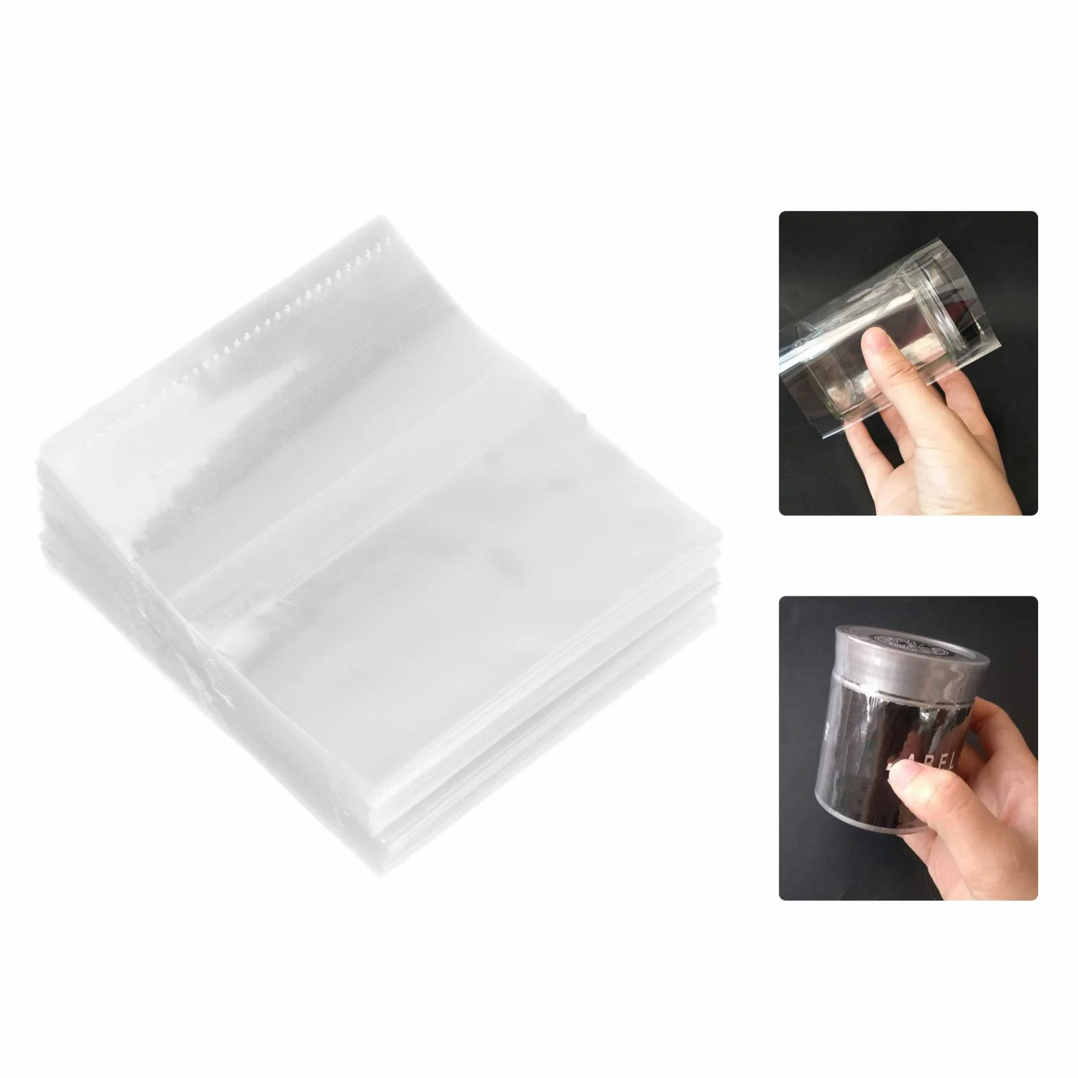 Scicalife Lote 200 Láminas Retráctiles 80x70 mm Transparente Perforadas Película Termorretráctil