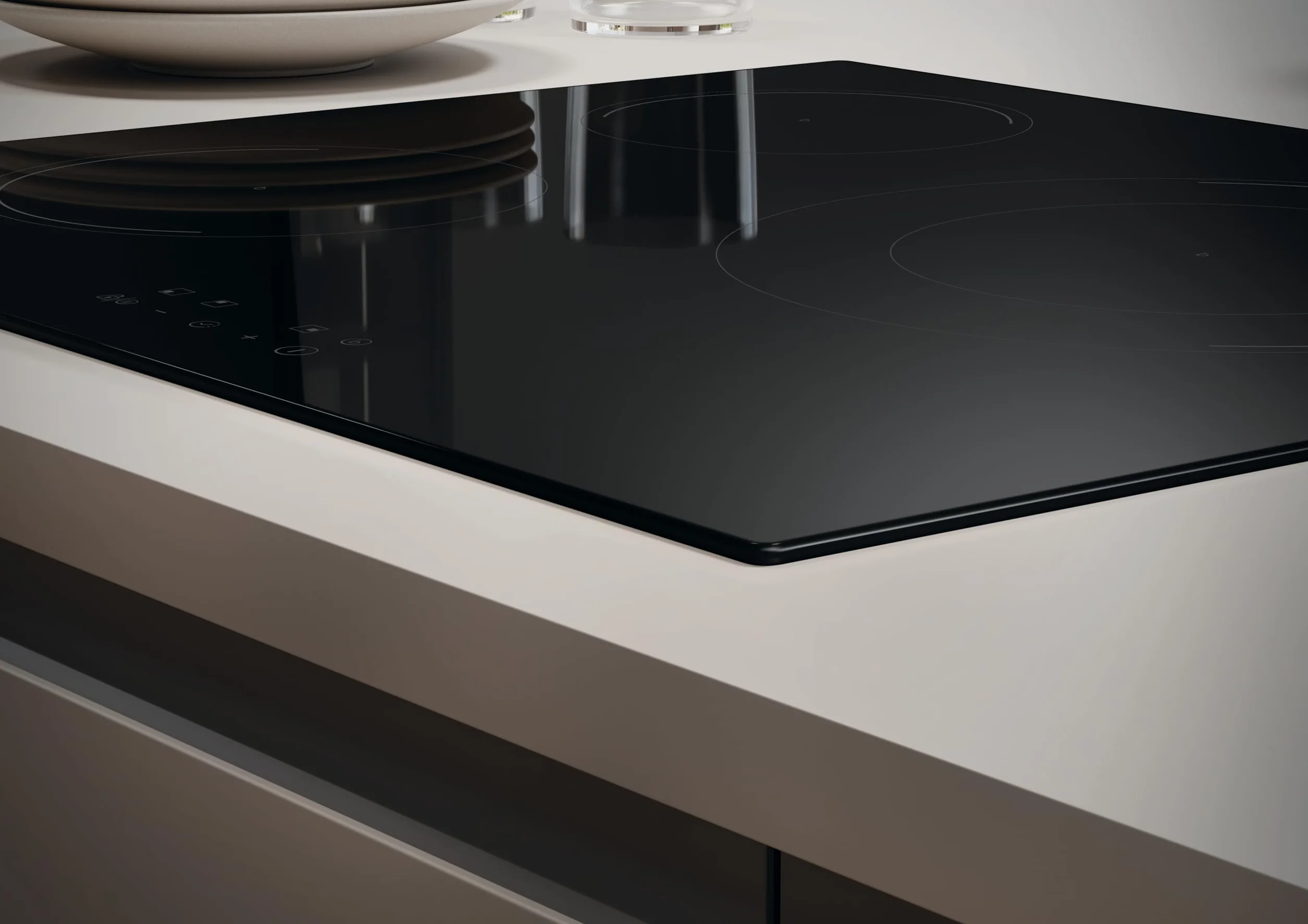 Candy CI633CBB1 Placa Inducción 60cm 7,2KW 3 Zonas Paellero 28CM 9 Niveles Potencia Negro