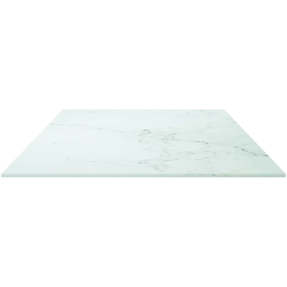 Bandeja de cristal templado (100 x 50 cm, color blanco, aspecto mármol, para sofá, oficina, sala de estar, dormitorio, pasillo