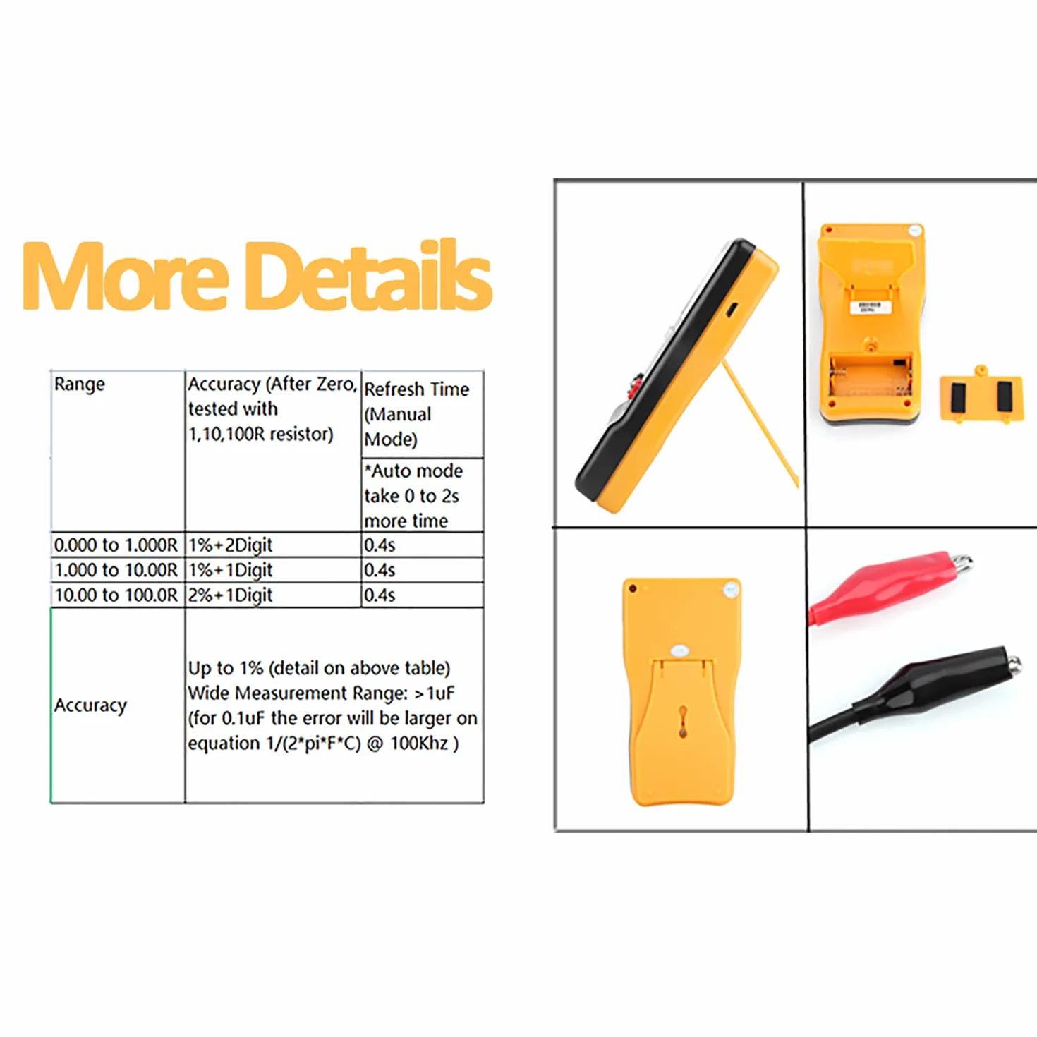 Tyenaza MESR-100, ESR Probador de Capacitancia, MESR-100 V2 Condensador de Medidor de Detección Automática LCR/Medidor de Ohmios Bajos 0.01 a 100R, para Medir Circuito de Resistencia de Capacitancia