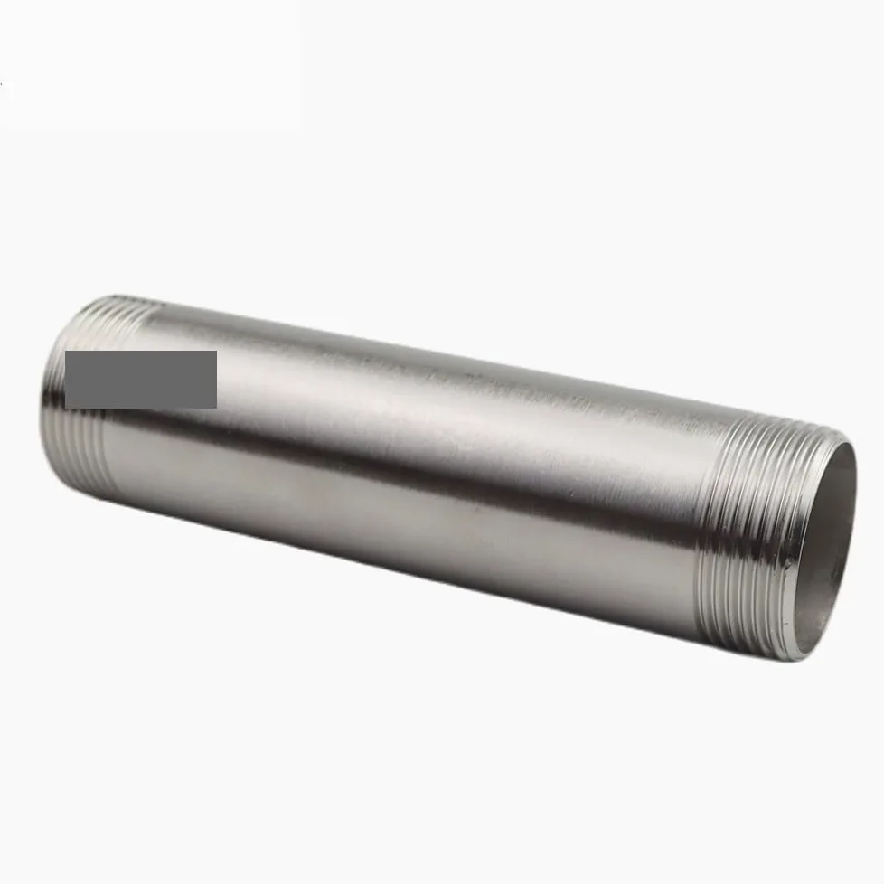 Conector de tubo roscado macho de acero inoxidable 304 de 1/8 a 1 pulgada, tamaños de 10/15/20/30 cm, adaptador de manguera de latón para fontanería