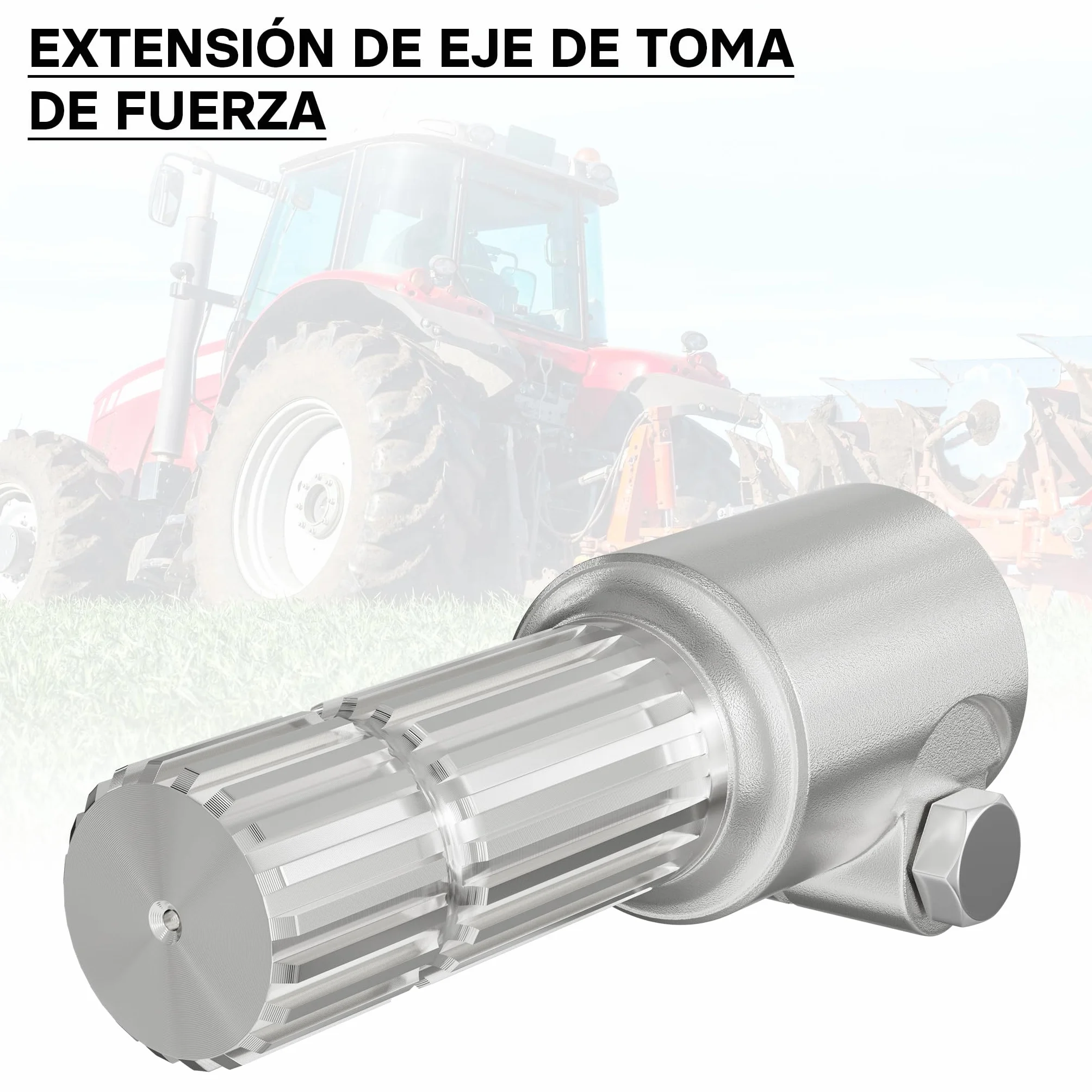 WilTec Toma de Fuerza PTO 175 mm Casquillo Eje Estriado 1 3/8" 6 Eje de Salida 1 3/4" 20 Tractor