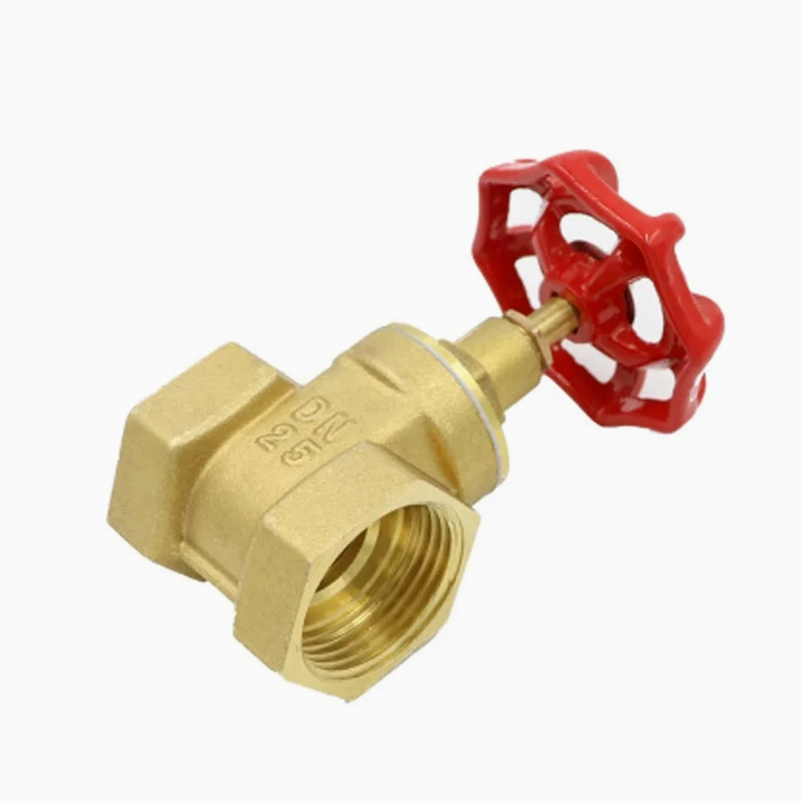 Llave de Paso Agua Válvula de compuerta latón con rosca hembra G 1/2", 3/4", 1", 1-1/2" y 2", DN15, DN20, DN25, DN32, DN40 DN50, volante acero paso completo(DN40)