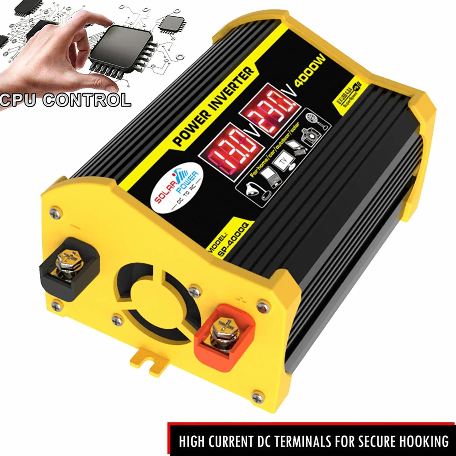 Kit de panel solar portátil, sistema de energía solar, inversor de 4000 W con 2 puertos USB, control de carga solar 30 A, indicador de pantalla LED, carga rápida para fuente de alimentación de