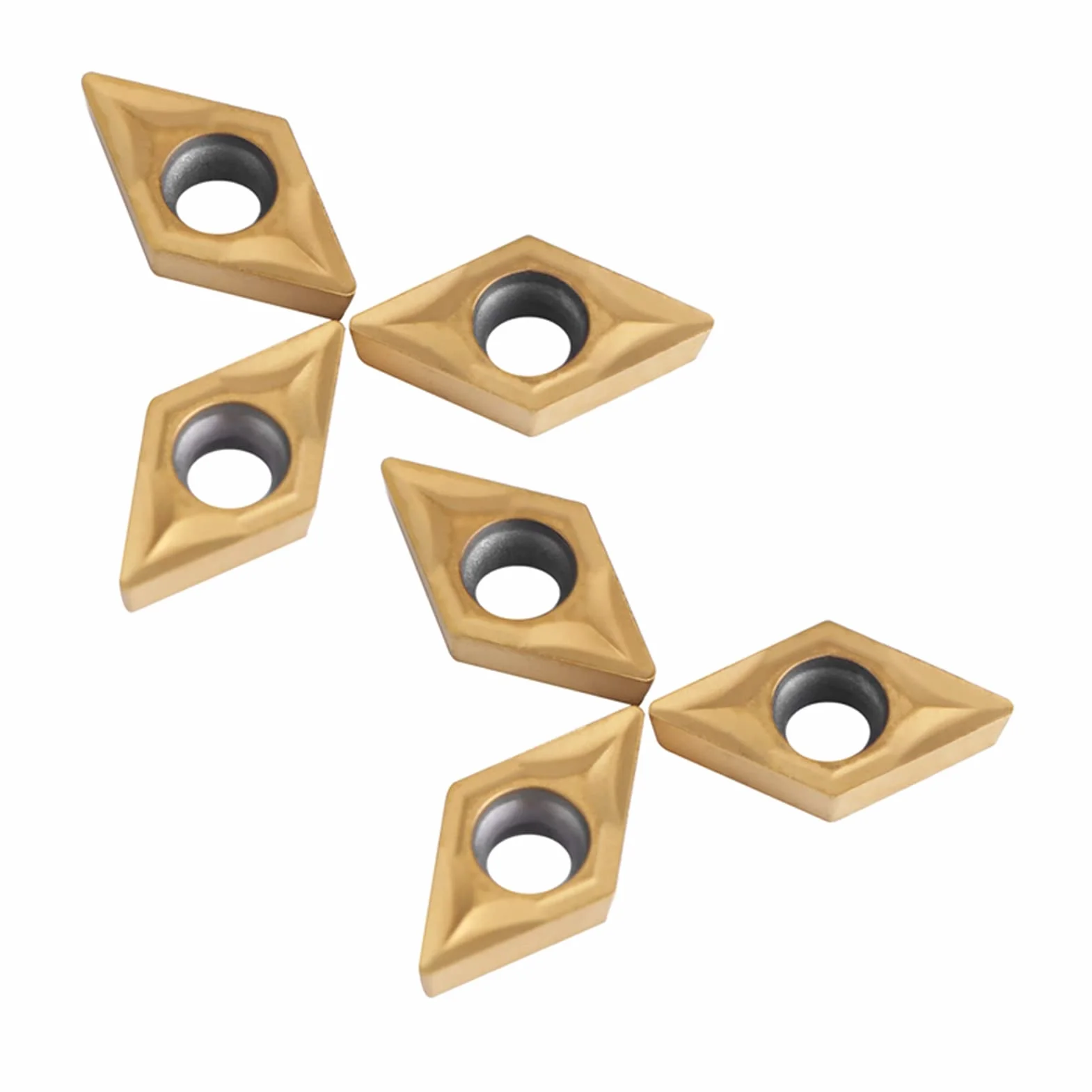 Insertos de Torno CNC DCMT070204 DCMT51.51 Cuchillos Carburo de Diamante Herramienta de torneado 10 Piezas