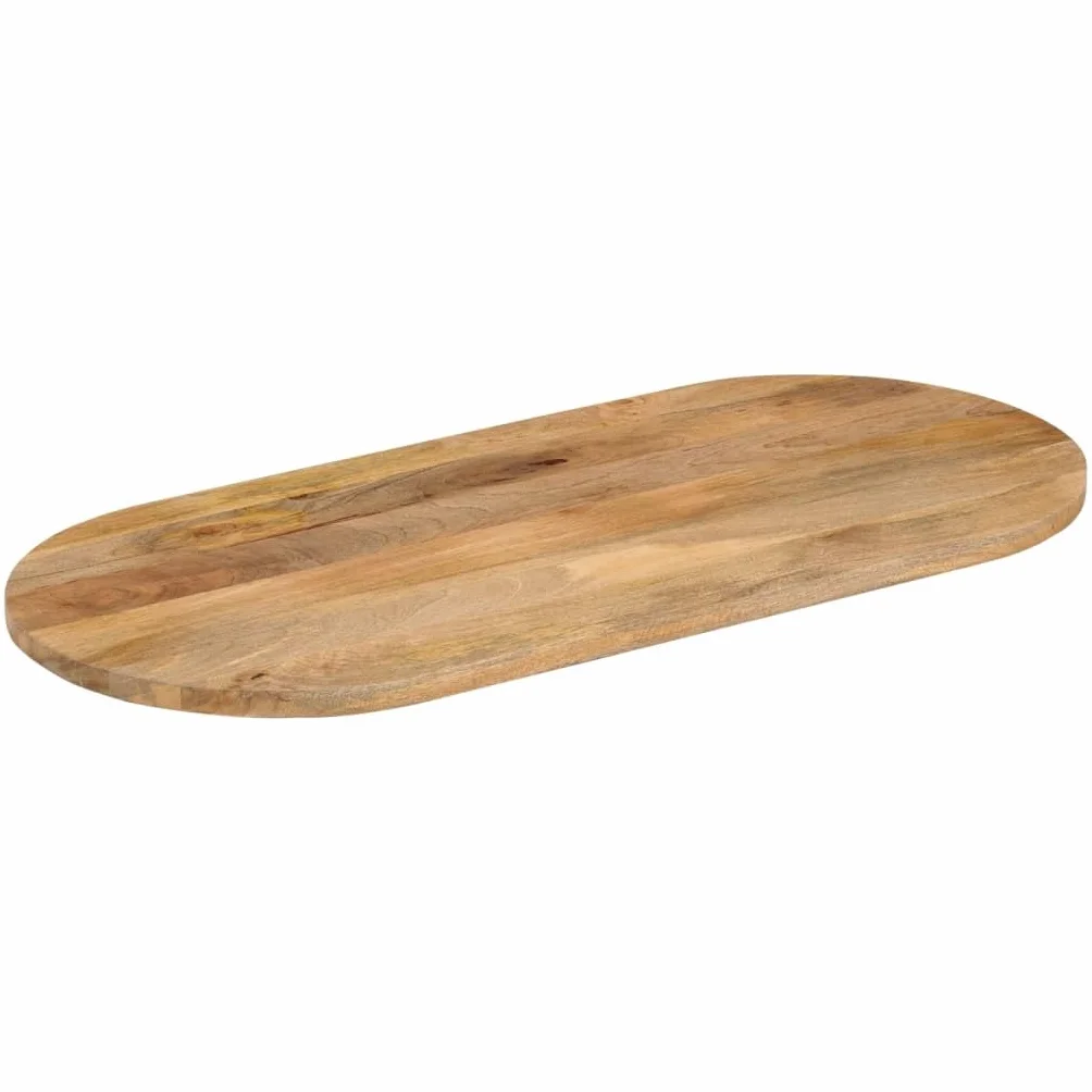 vidaXL Tablero De Mesa Ovalado De Madera Maciza De Mango 120 X 60 X 2,5 Cm, Superficie De Mesa, Tablero De Mesa De Centro