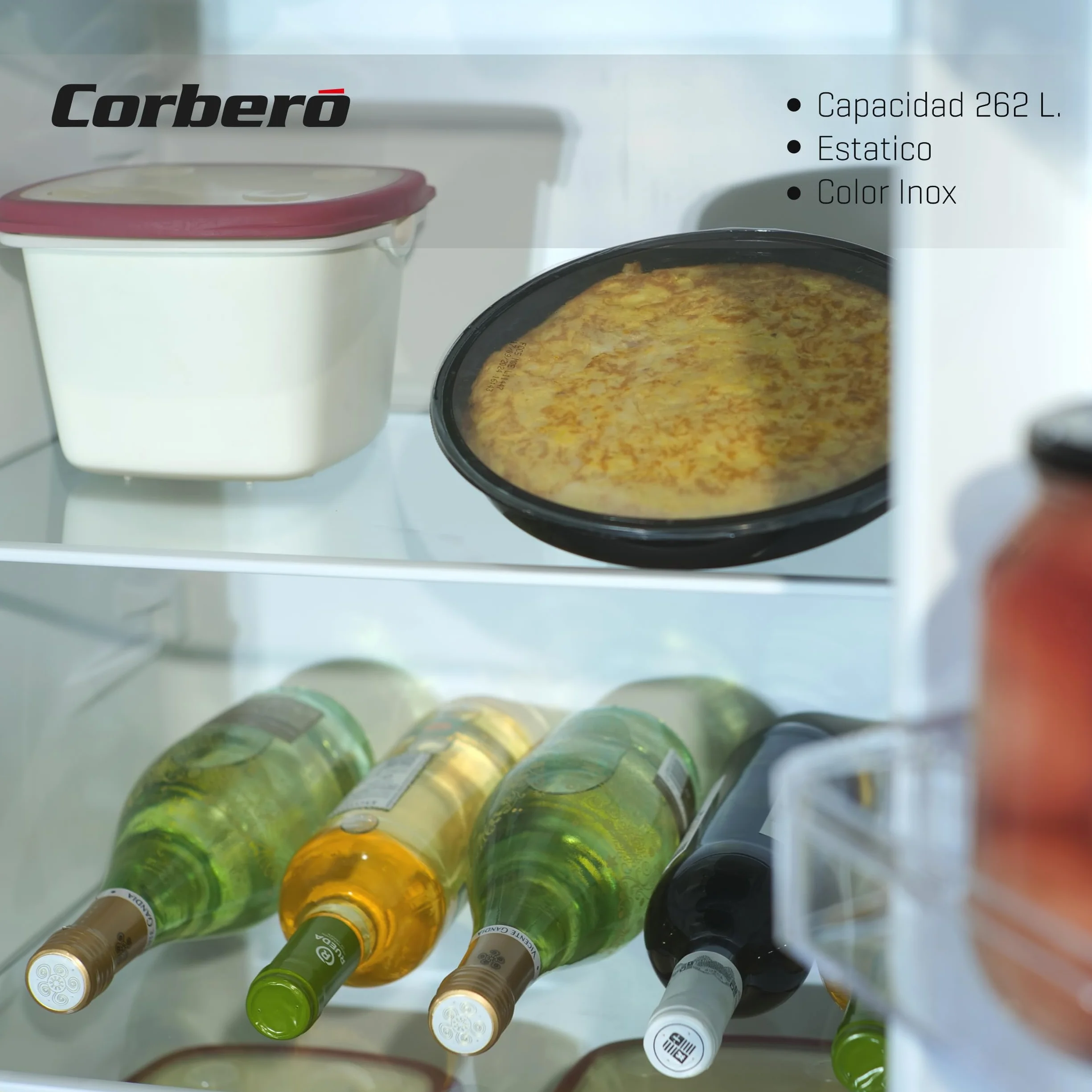 Corbero Frigorífico Combi Estático CCH1824EX 262L 180cm Inox
