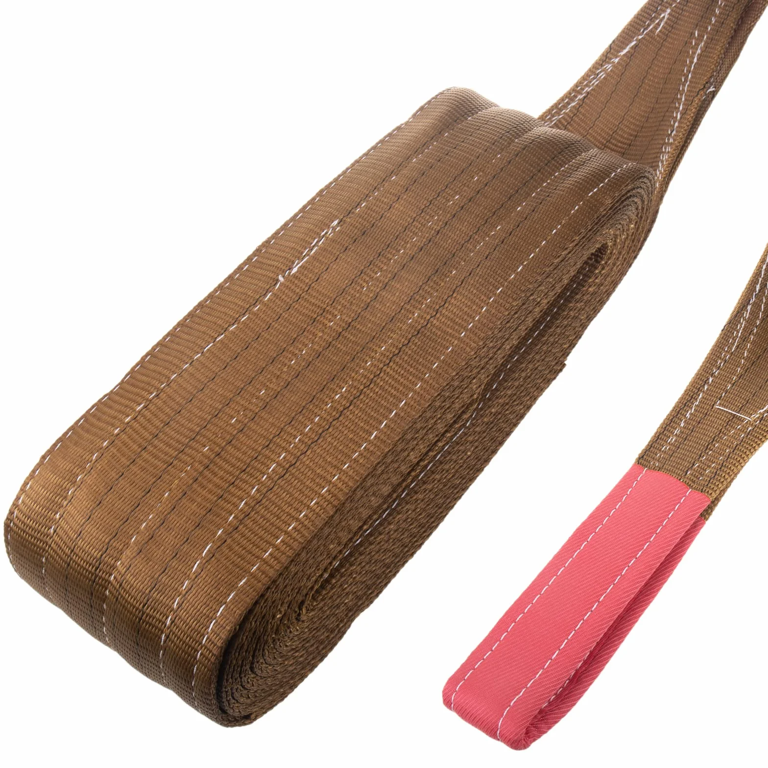 PrimeMatik - Correa de Carga, Eslinga de Carga de 10m x 180mm 6000Kg para izaje y grúas, Color marrón