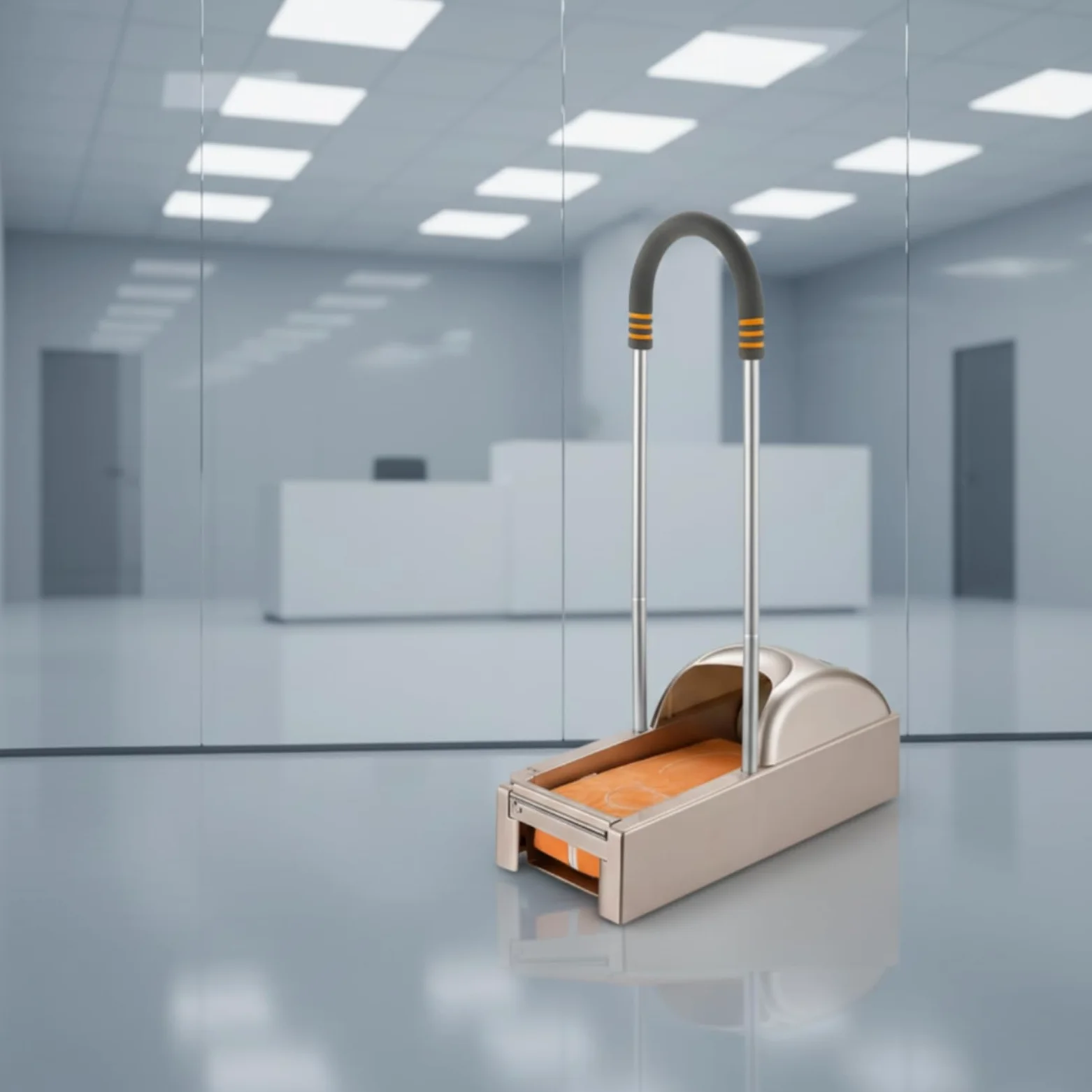 Qianly Máquina Automática Cubrezapatos Mango Equipo Sanitario Compacto Accesorio Doméstico para Interior, Champán