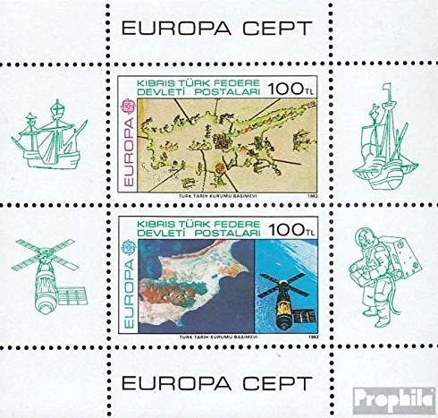 Prophila Collection Turco-Chipre Bloque 4 Completa edición MNH 1983 Europa Sellos Espacio