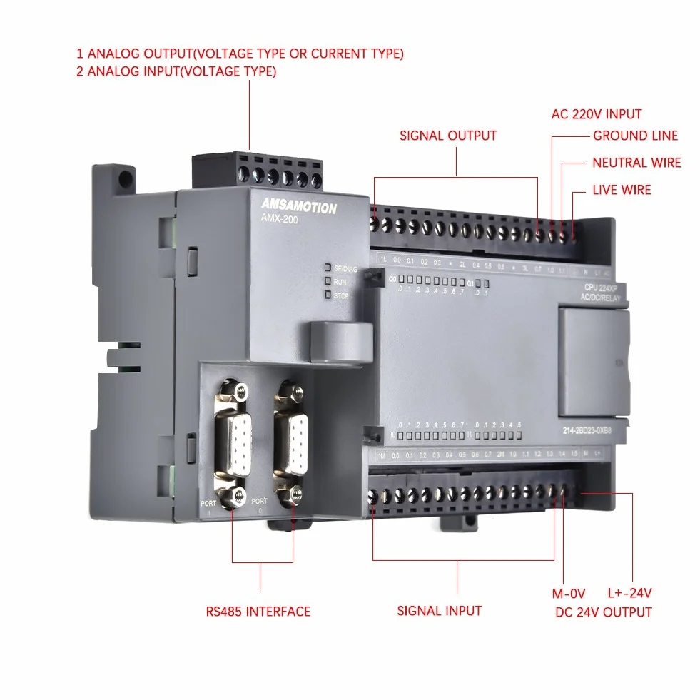PLC Controlador Lógico Programable 220V con Salida de Relé
