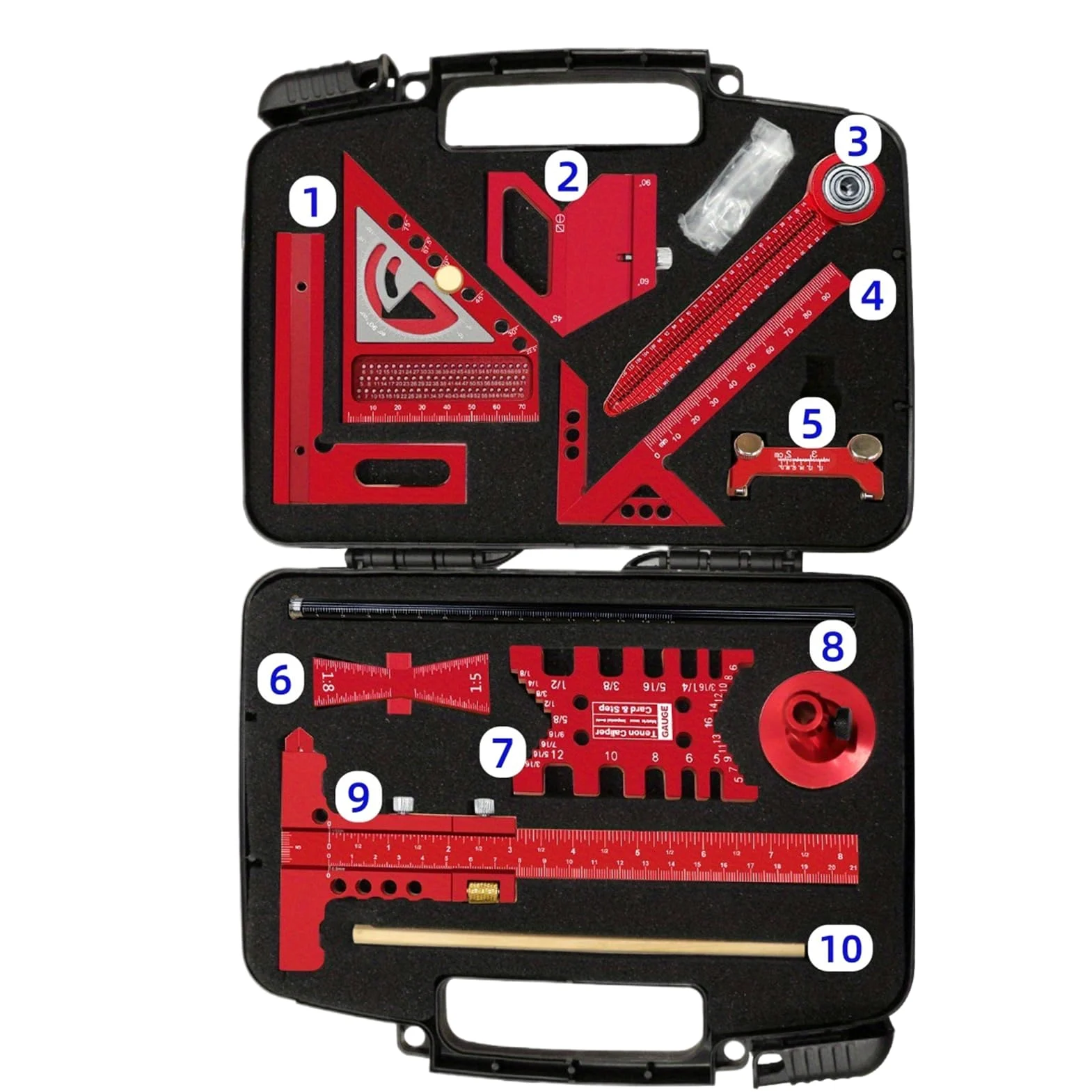 Escuadras De Carpintería Herramienta de Mediciones para Carpintería de 9 | Kit De Escuadra Angular De Precisión para Proyectos de Construcción Bricolaje Carpintería