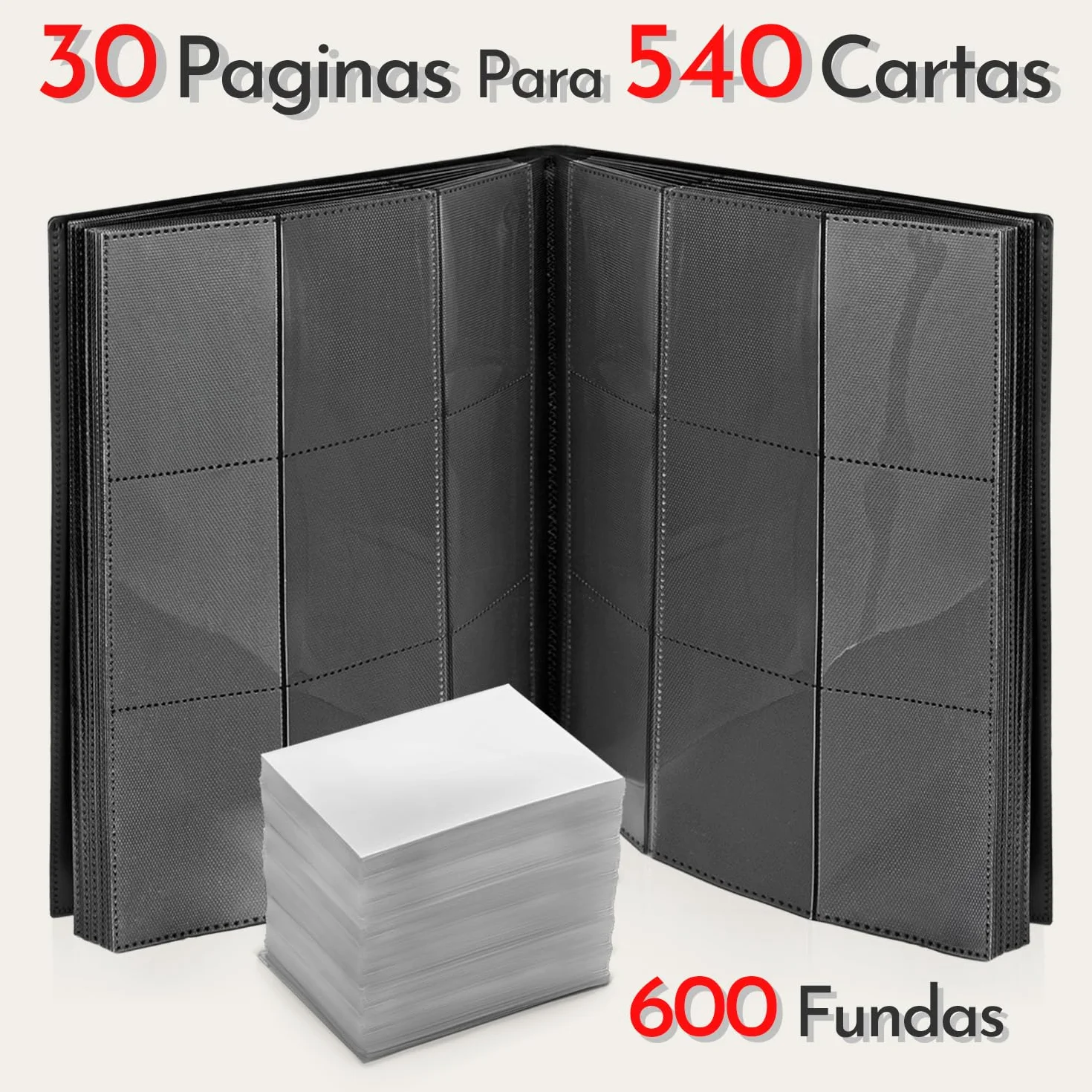 Álbum para Cartas Coleccionables 540 Bolsillos 600 Fundas Impermeable Inserción Lateral Anticaídas Yu Gi Oh MTG Lorcana