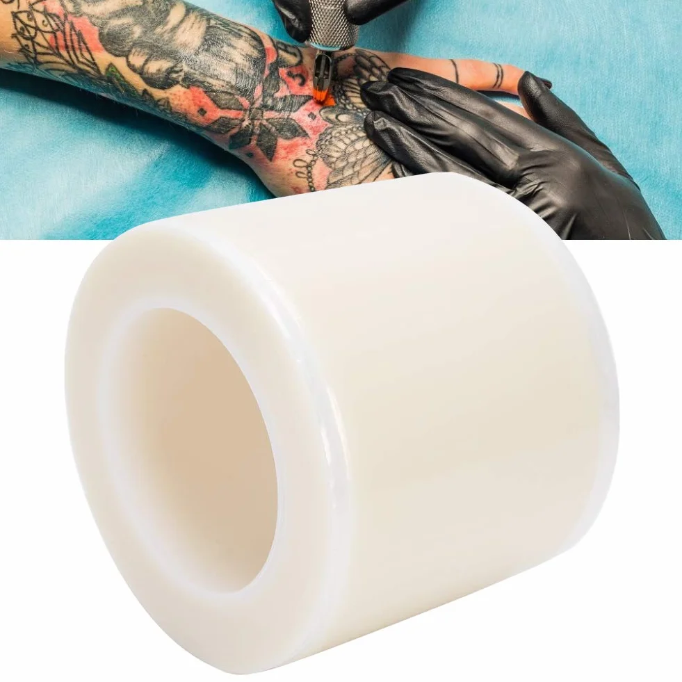 Película de Barrera para Tatuajes 1200 Hojas Desechable Impermeable Transparente