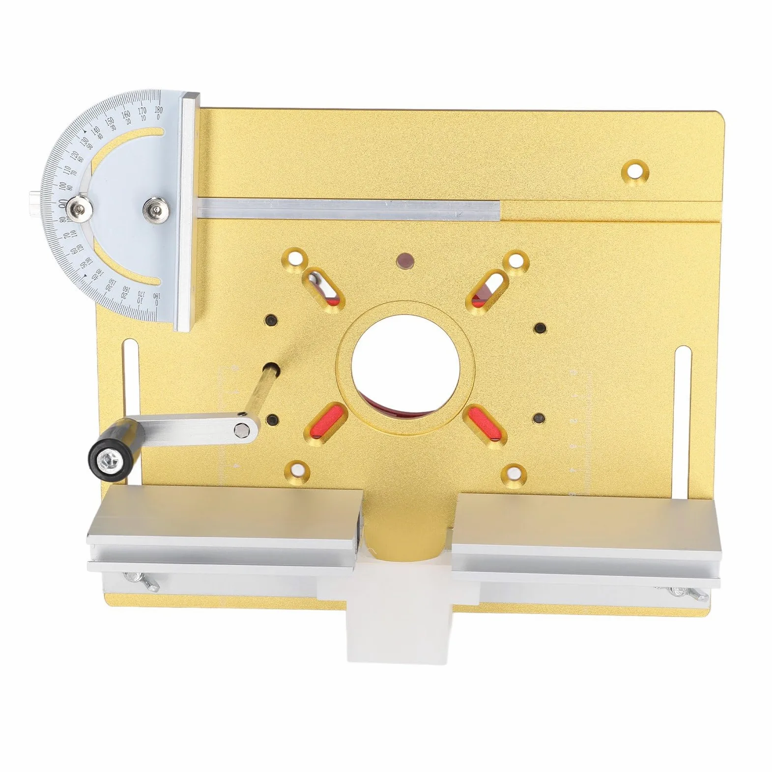 Kit de Base de Elevación de Carpintería, de Elevación de Enrutador de Aleación de Aluminio con Varilla de Soporte de Acero Inoxidable, de Manivela de Mano, para un Banco de