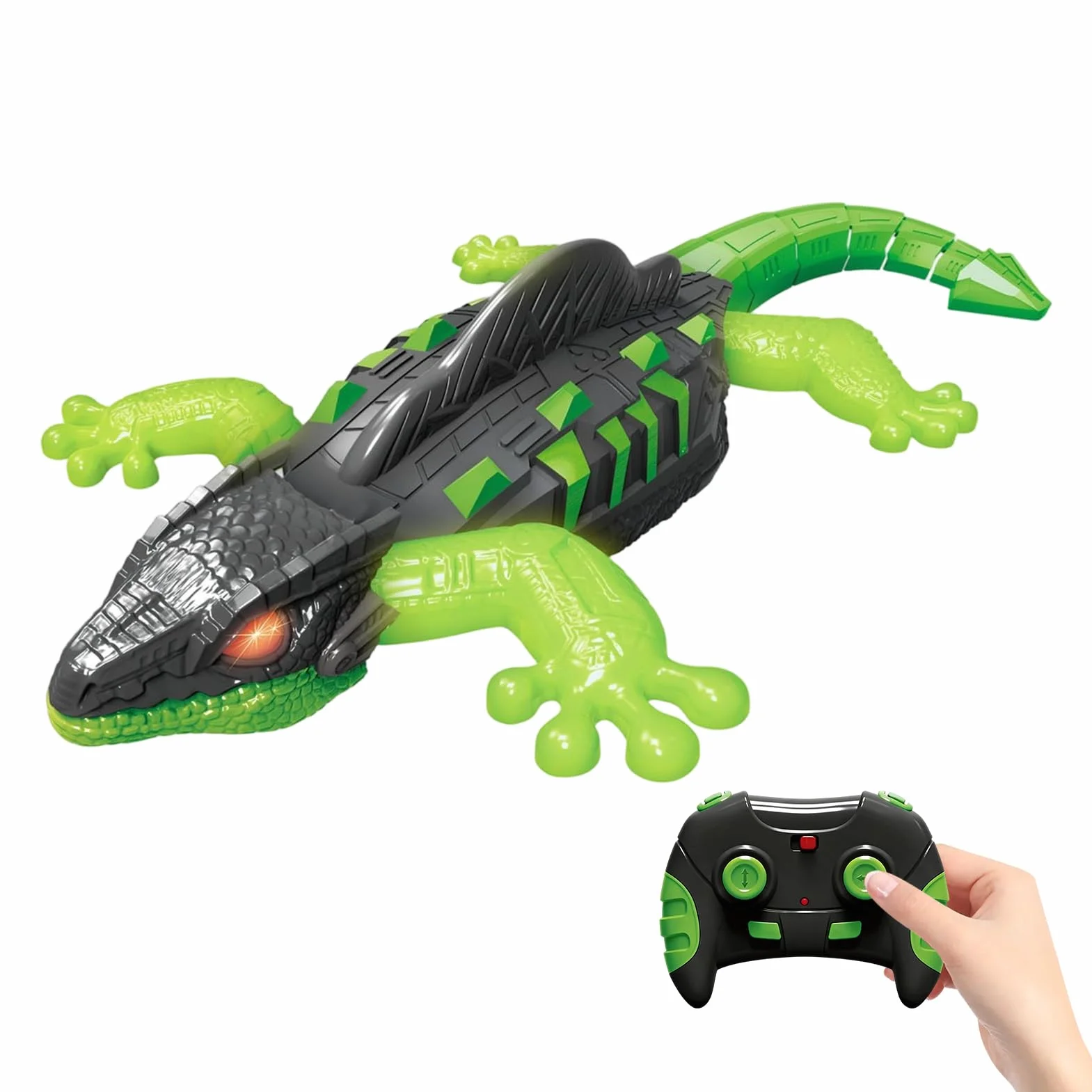Gecko Radio Control Trepador Paredes Movimientos Realistas Led Luminosos Regalos Niños 3+ Años