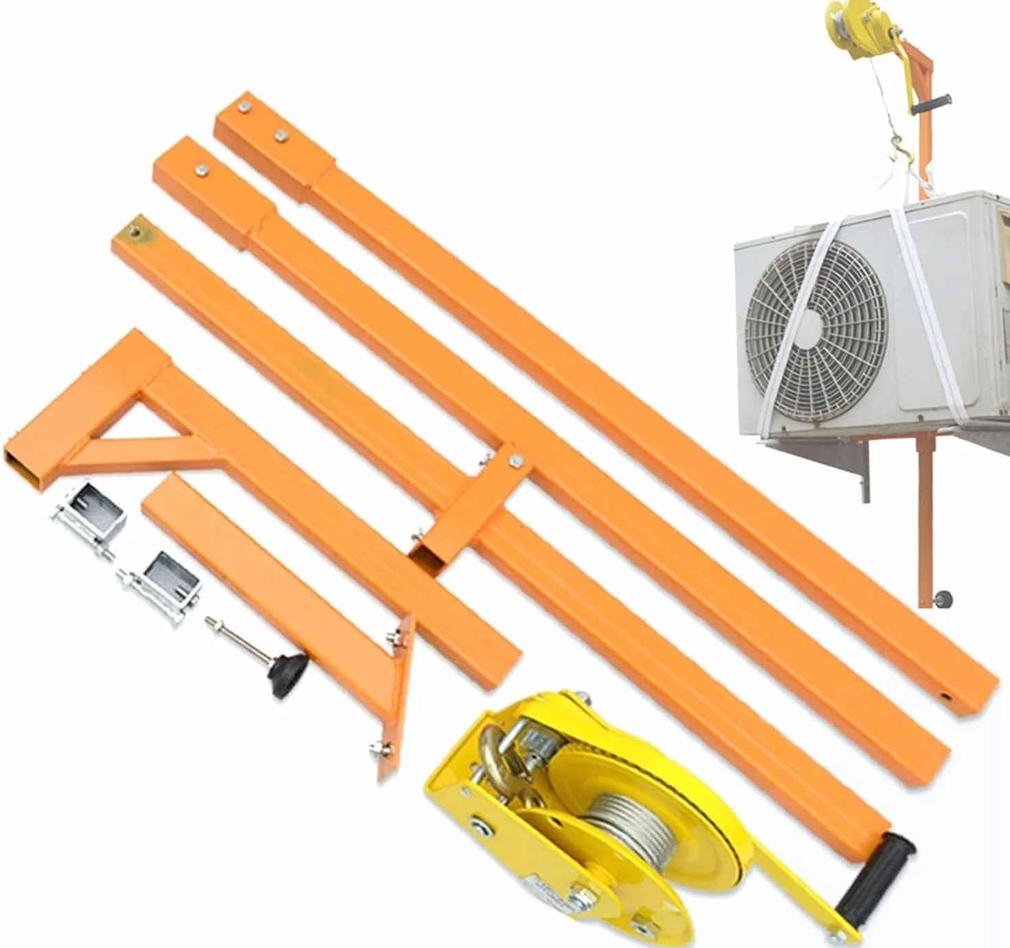 Instalación De Máquina Externa De Aire Acondicionado Suspensión De Instalación De Grúa Pequeña Soporte De Elevación con Manivela Herramienta De Elevación Aire Acondicionado con Manivela,20M