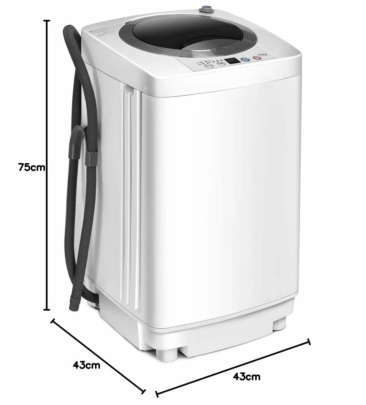 FANTASK Lavadora automática 3,5 kg 240 W carga superior 6 programas con centrifugado