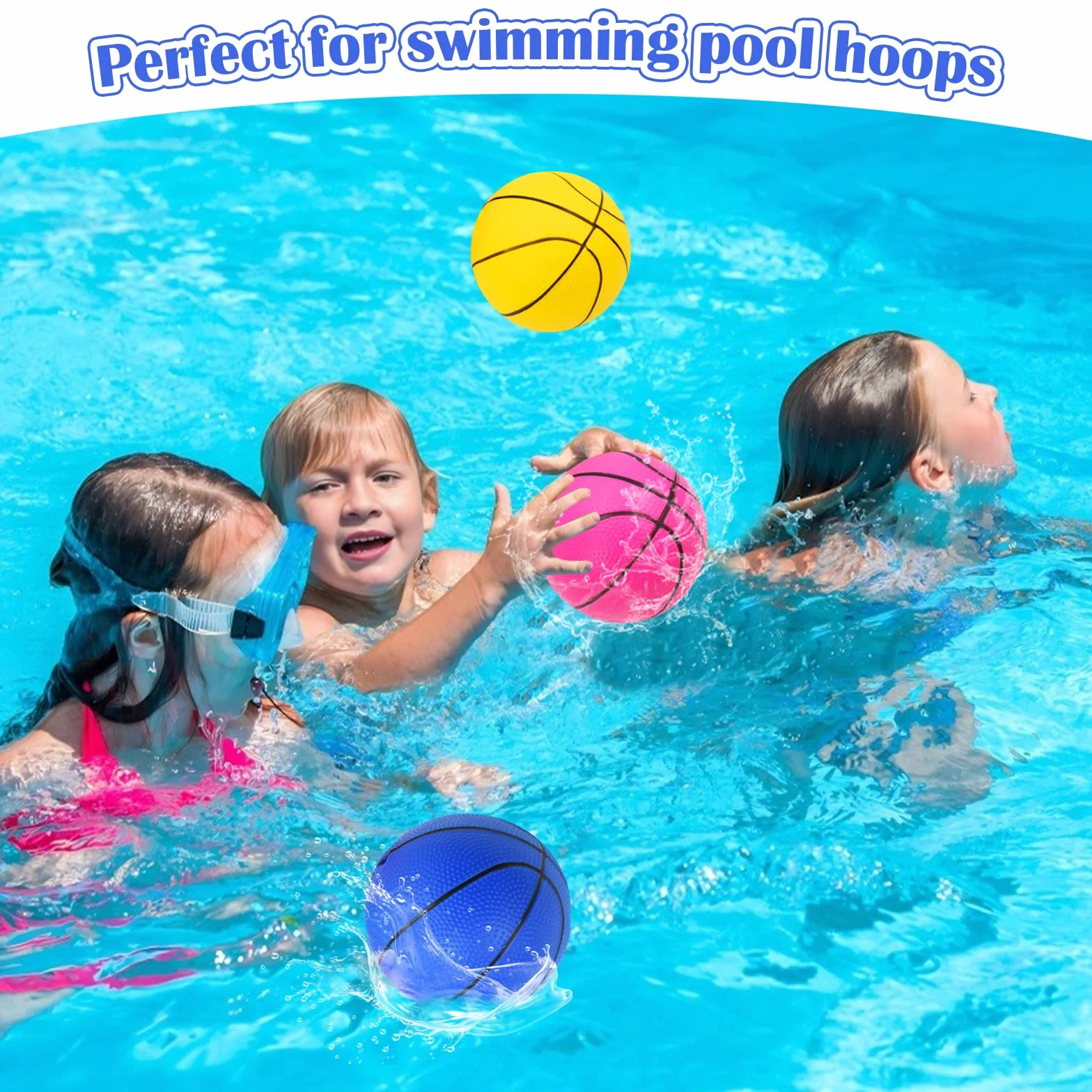 Juego de 6 mini pelotas de baloncesto PVC 15 cm con bomba para niños interior exterior