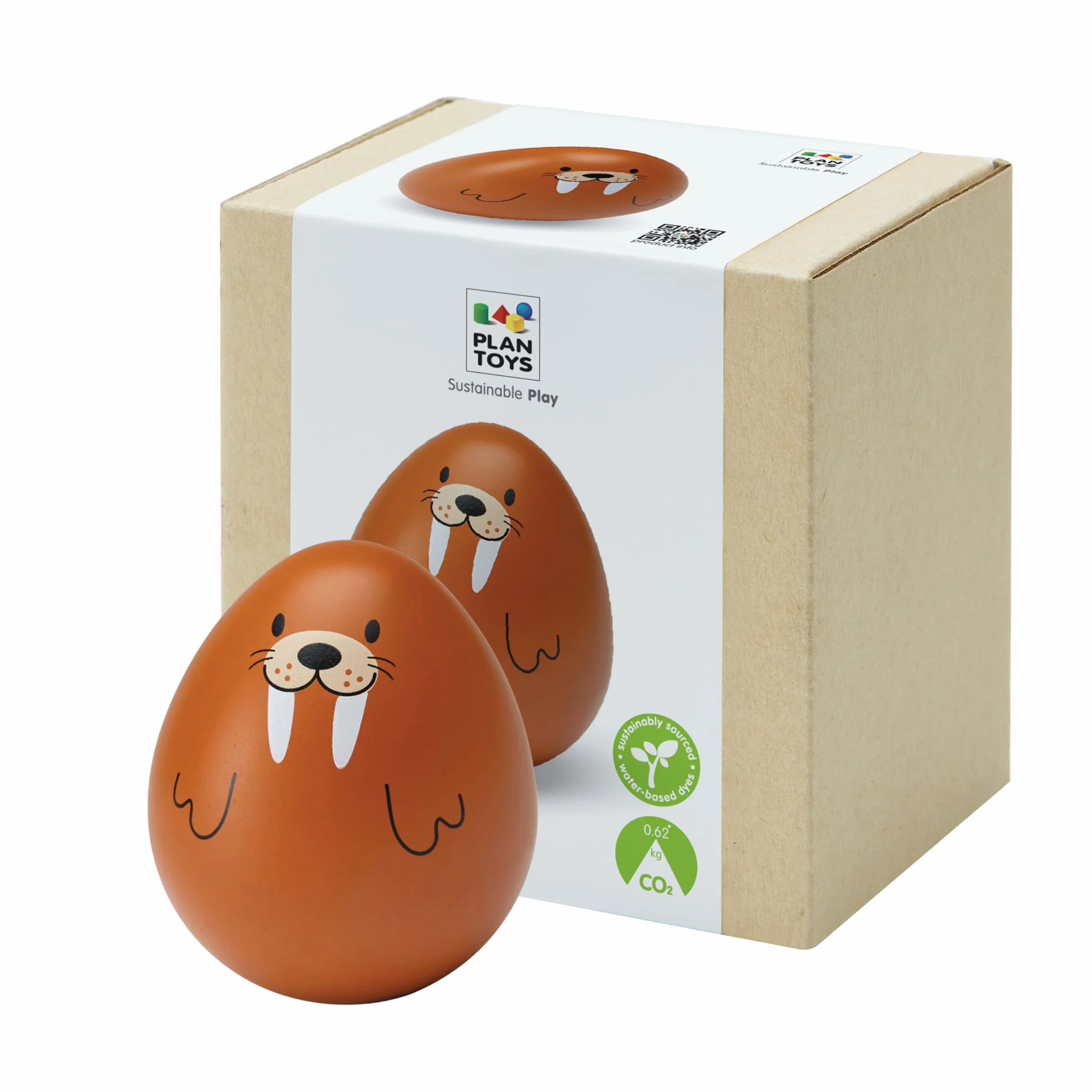 PlanToys Morsa tambaleante – Tentetieso de Madera, Juguete Seguro para bebés