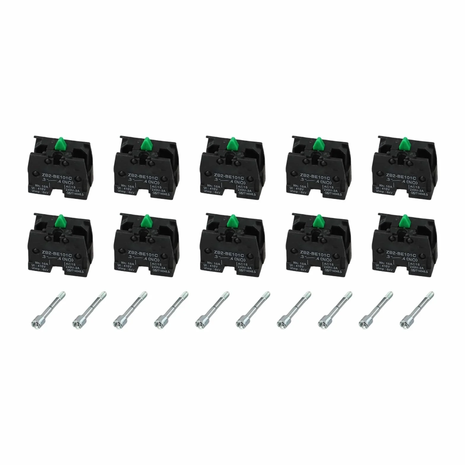 ZB2-BE101C ZB2-BE102C Bloque de Contacto Interruptor 10A 600V, 10 Piezas