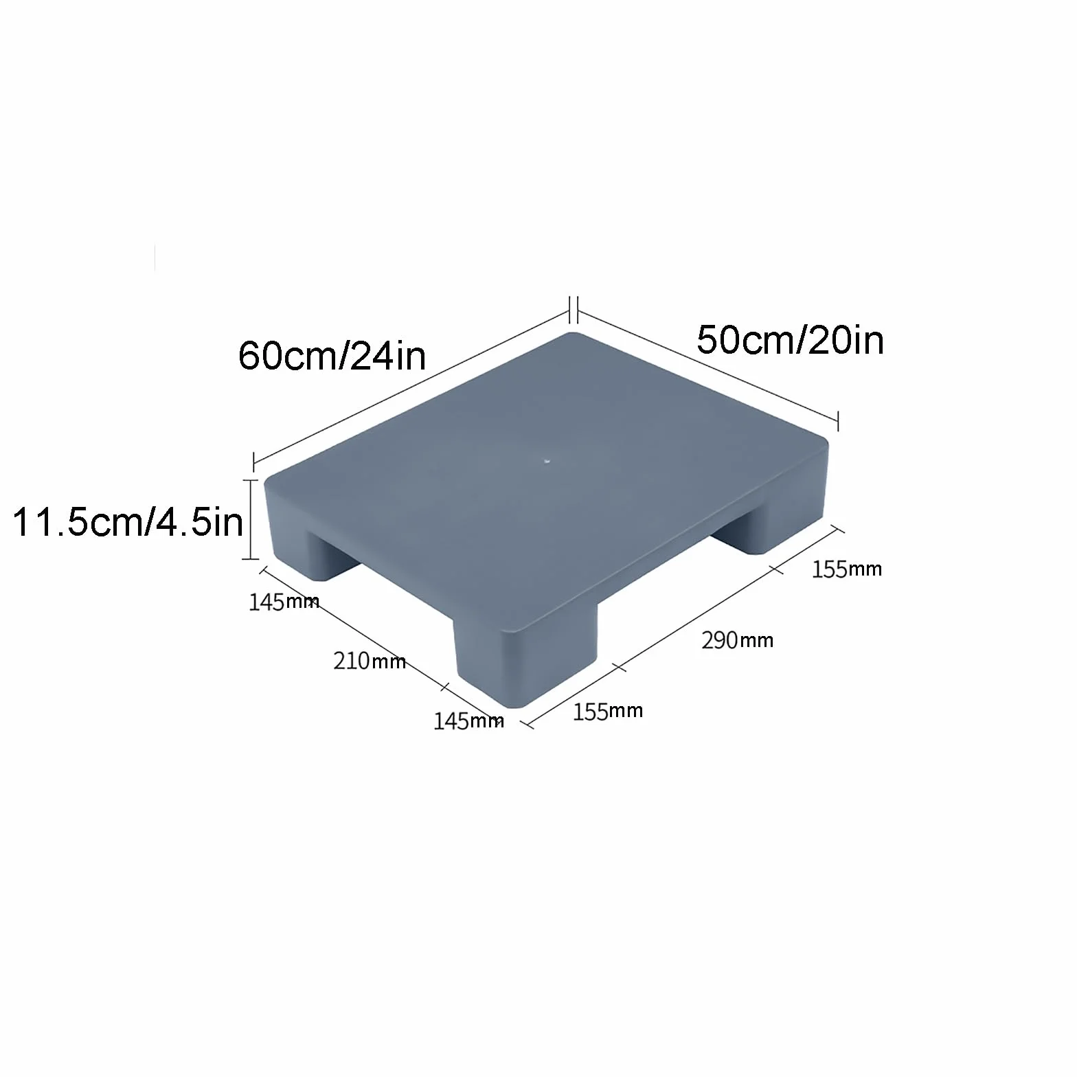Palets Plastico para Almacenamiento en Sótanos Palet Plastico para Cocinas Supermercados Garajes Armarios Exteriores y Trasteros(Gray,60x50cm)