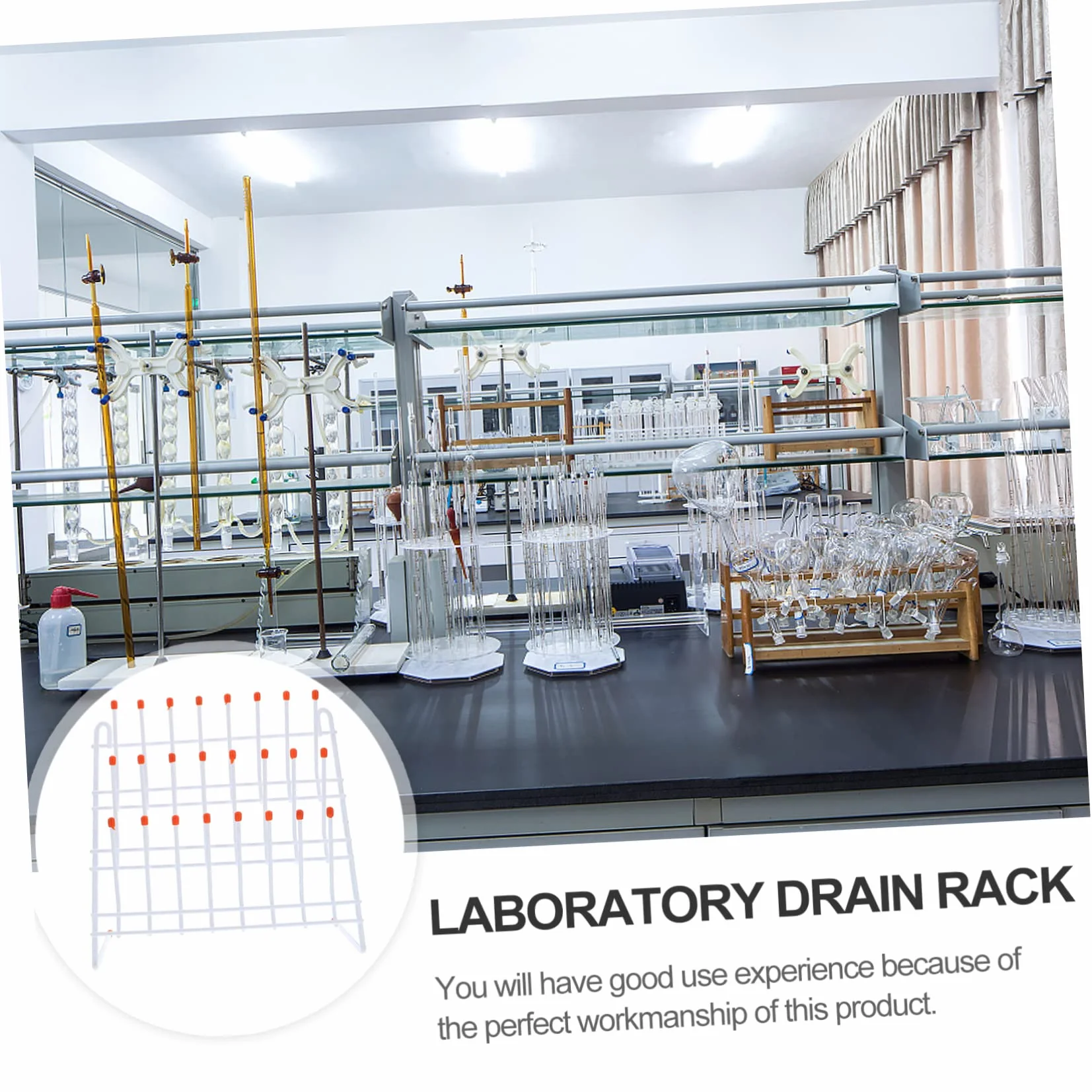 Soporte de Secado para Tubos de Ensayo y Vasos de Laboratorio de Hierro Blanco
