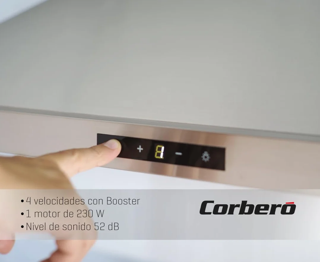 Corberó Campana Extractora Pirámide 90cm NEMRUT975X 754 m3/h 233W Inox