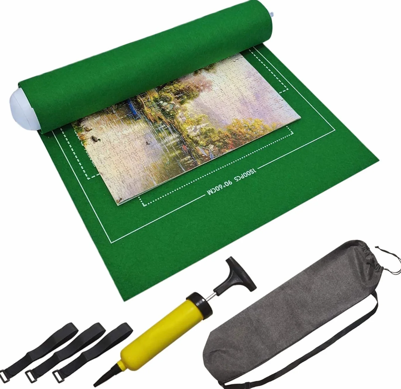 Tapete para Puzzle Roll Fieltro Puzzle Mat 1000/1500 Piezas Verde