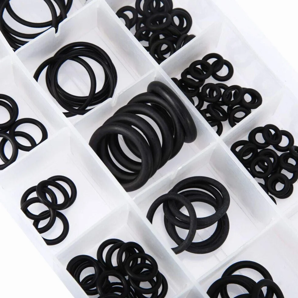 Juego de Juntas Tóricas 225 piezas 18 Tamaños O-Ring de Goma Surtido Negro