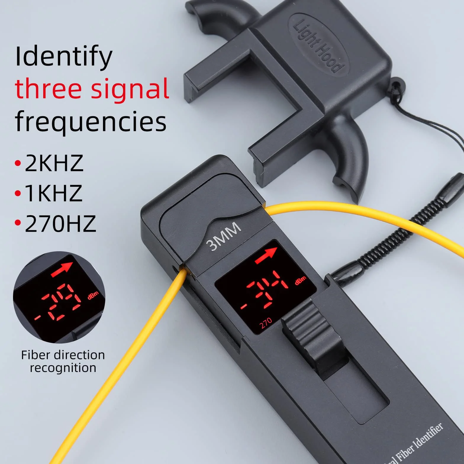 Herramientas de prueba de fibra, identificador óptico de fibra 800-1700 nm, probador de cable de fibra óptica en vivo, detector de rastreo