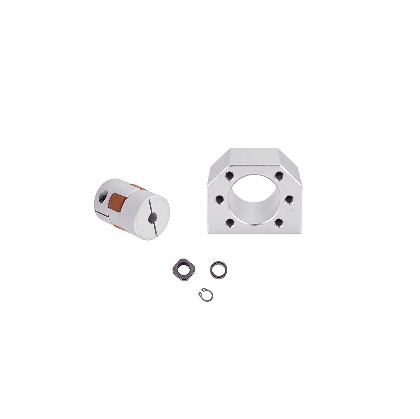 SenTECH Husillo de Bolas SFU1604 RM1604 Longitud 2000mm Diam 16mm con Tuerca y Carcasa Montaje para la Tuerca+Soportes de Extremo EK/ EF12 + Acoplador para CNC, Longitud Approx 78.74 inch/ 2000mm
