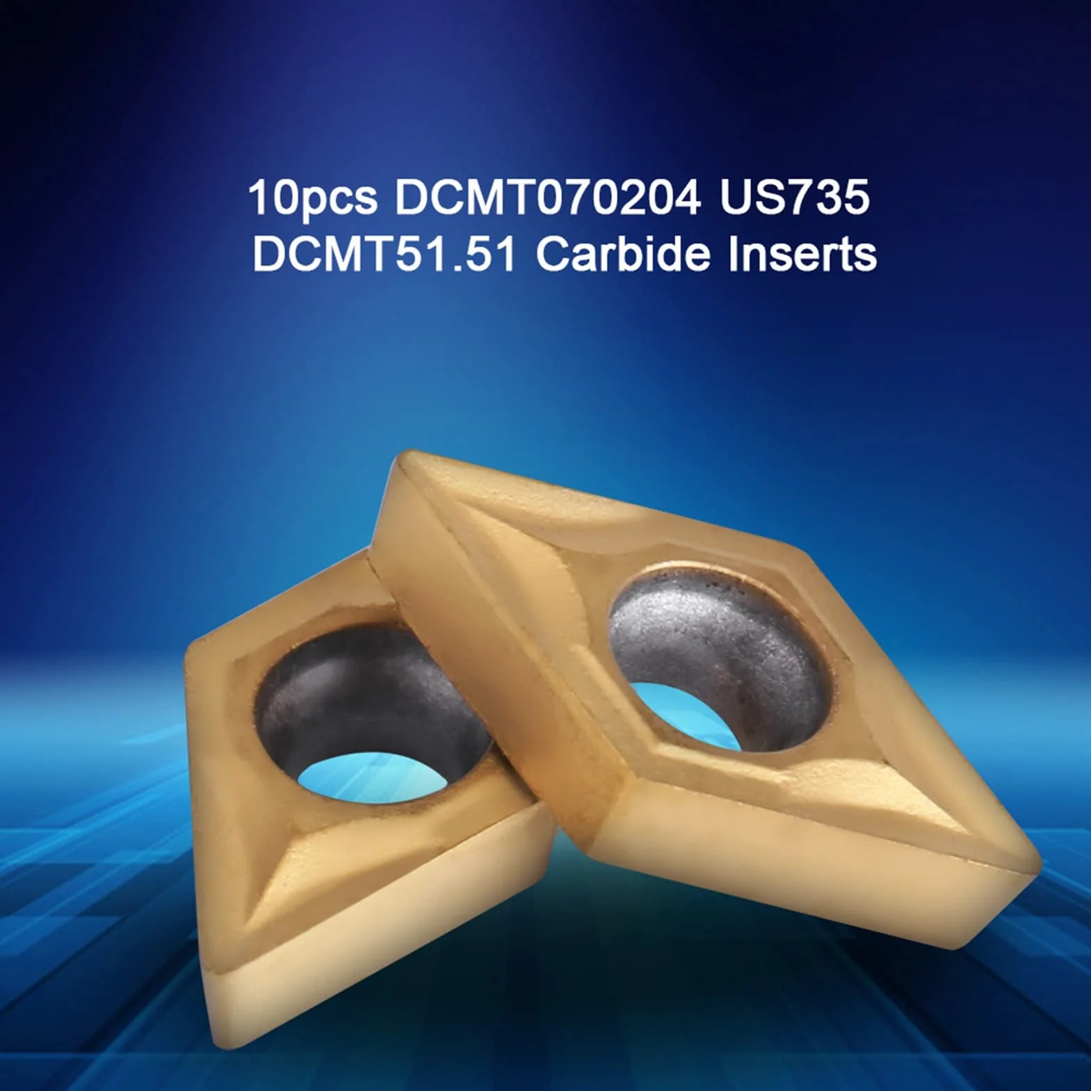 Insertos de Torno CNC DCMT070204 DCMT51.51 Cuchillos Carburo de Diamante Herramienta de torneado 10 Piezas